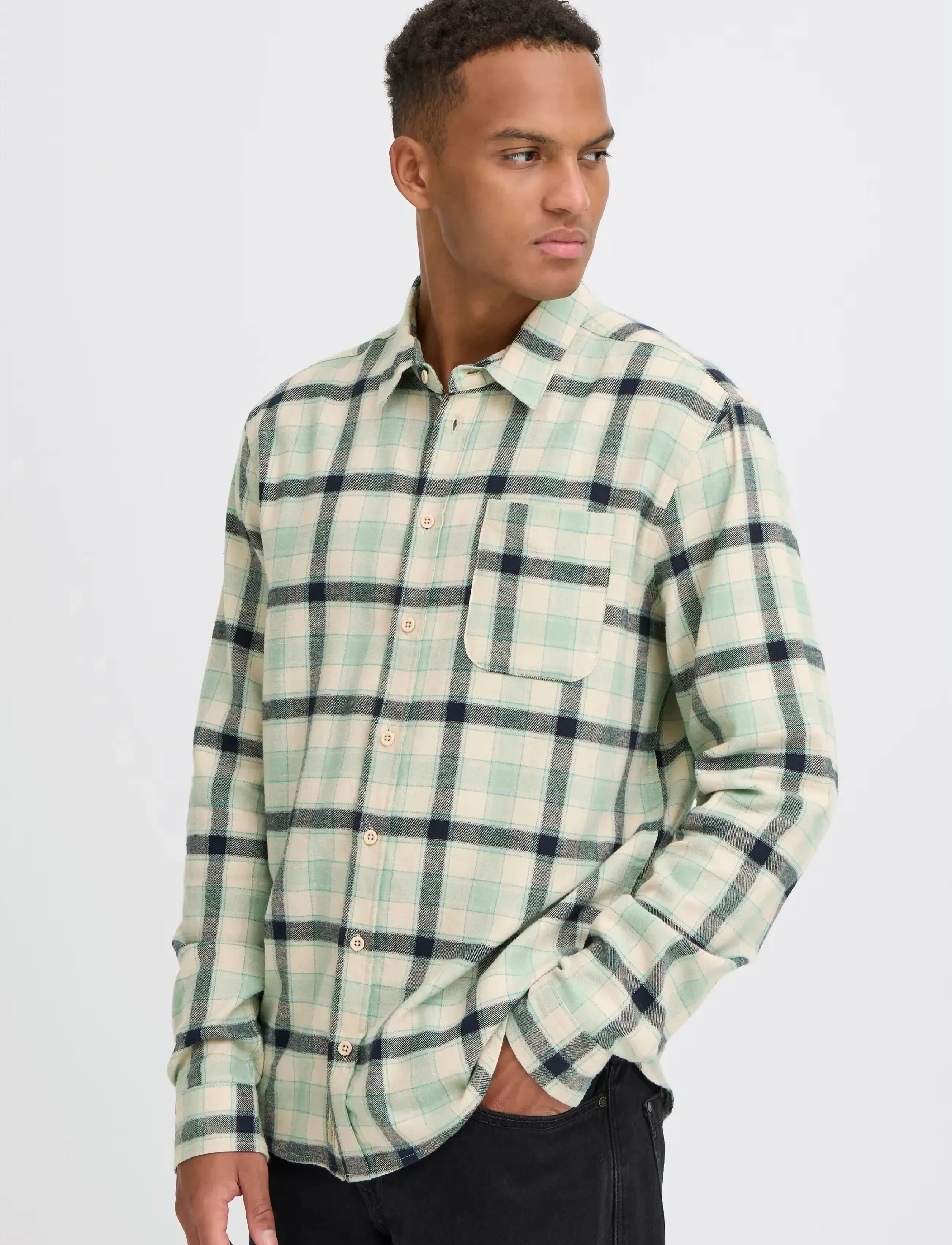 Blend - BHDEVON SHIRT CHECK - lägsta priserna - granite green - 5