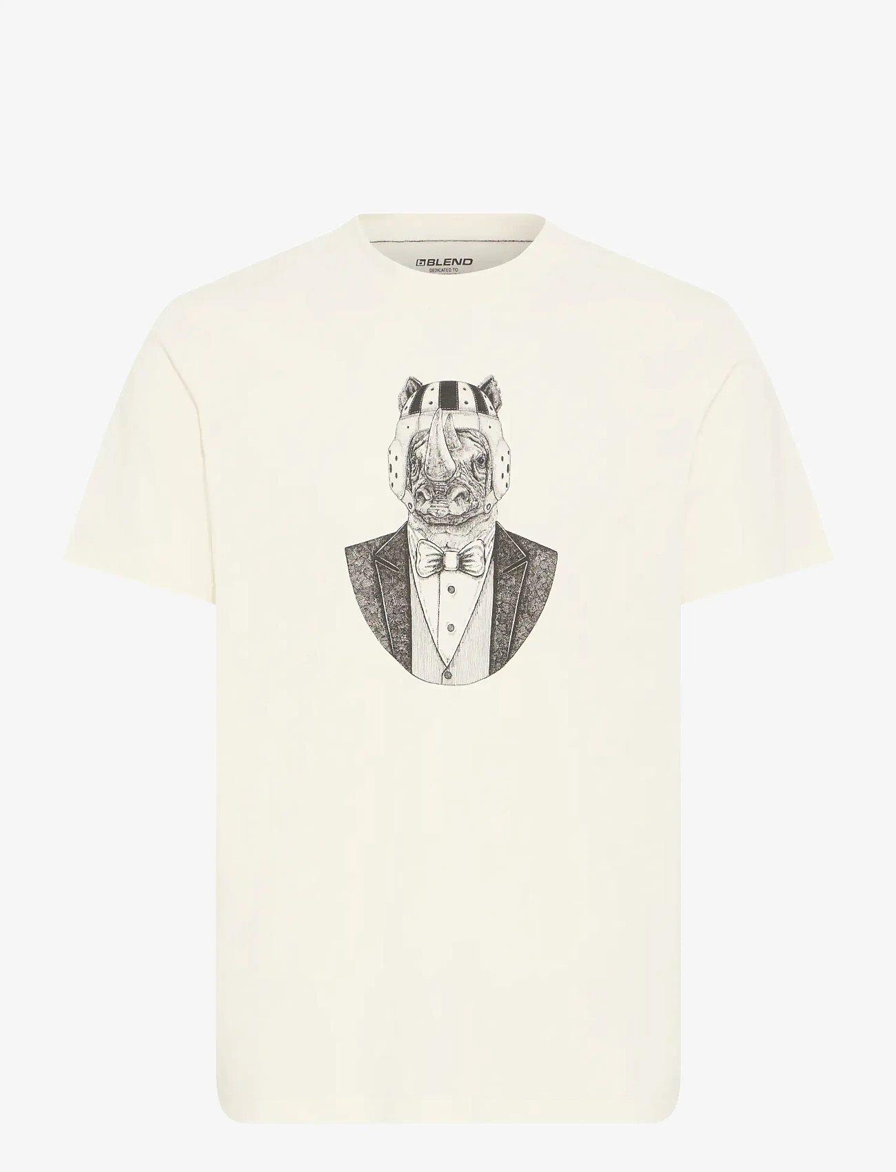 Blend - BHKAY ANIMAL S/S TEE - kurzärmelig - vanilla ice - 1