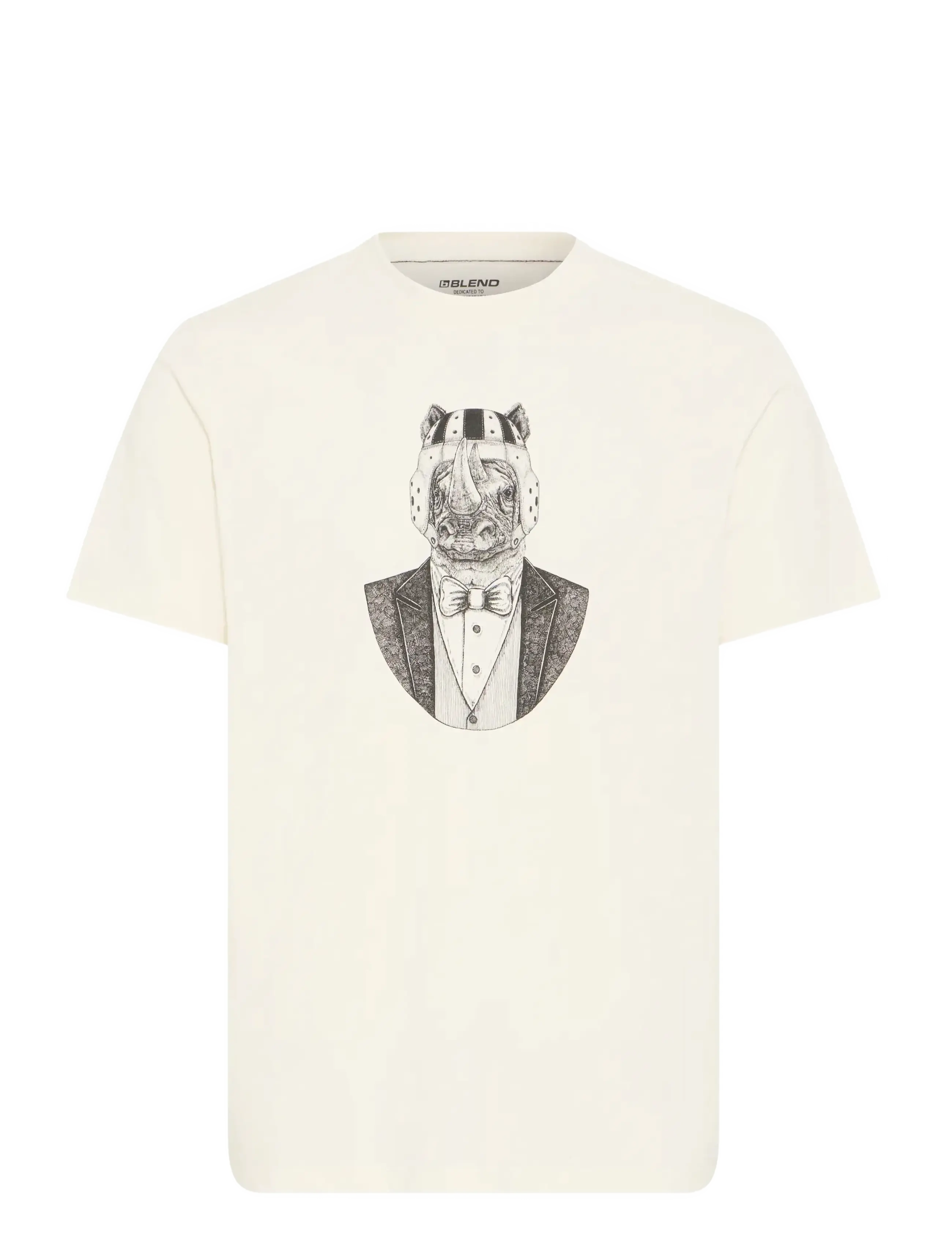 Blend BHKAY ANIMAL S/S TEE - T-särgid - VANILLA ICE / cream