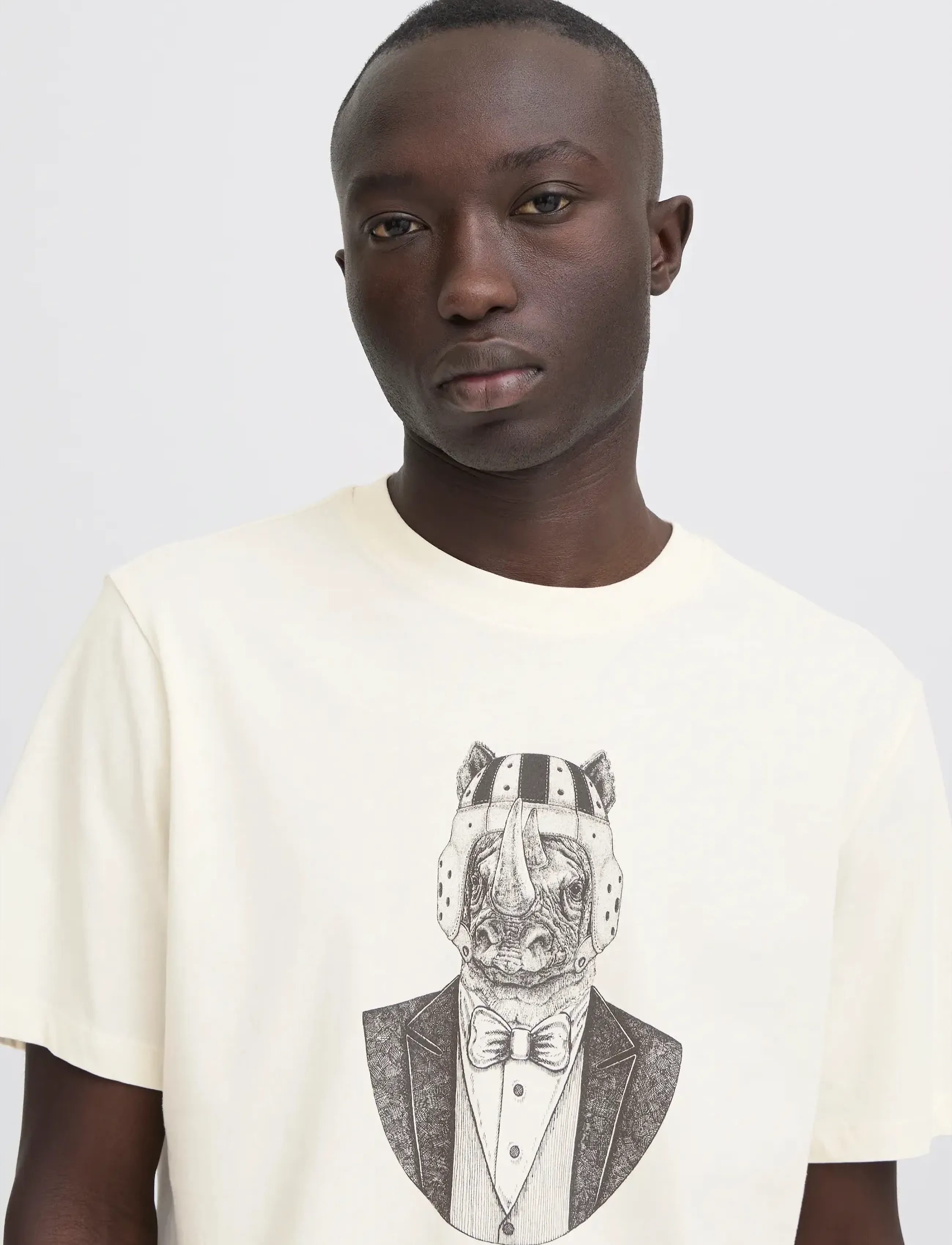 Blend - BHKAY ANIMAL S/S TEE - laveste priser - vanilla ice - 4
