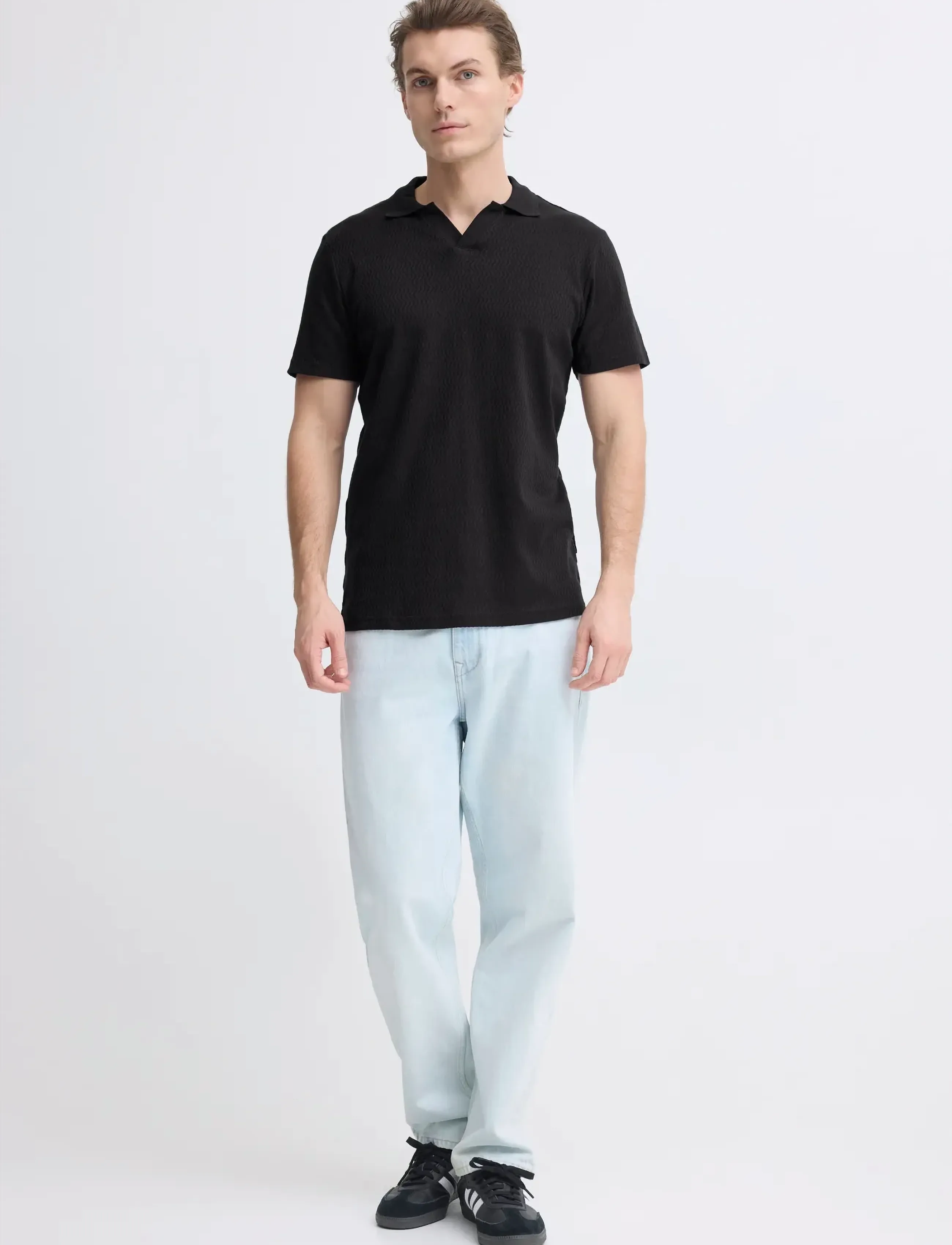 Blend Bheskild Polo S/S, M, Polos, Schwarz - Short-sleeved, Männerswear