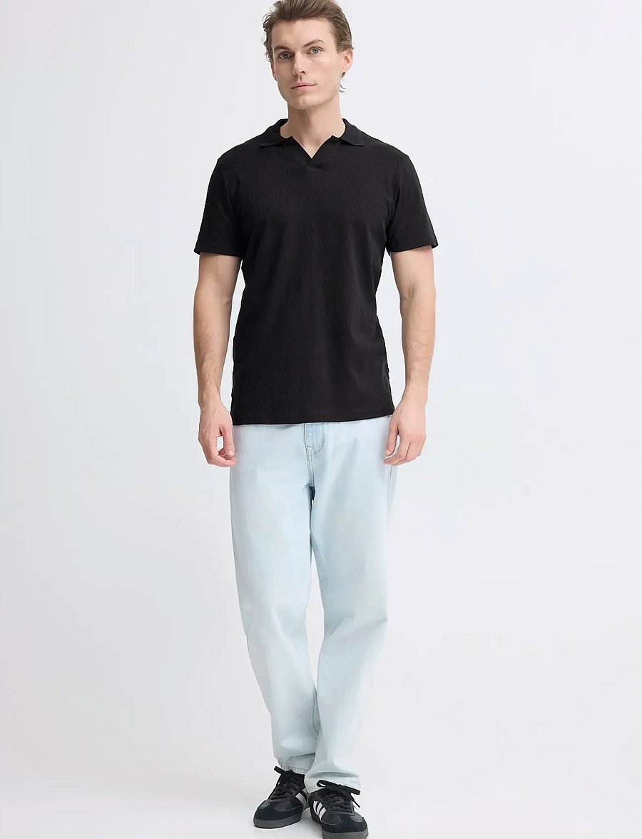 Blend - BHESKILD POLO S/S - knitted polos - black beauty - 0