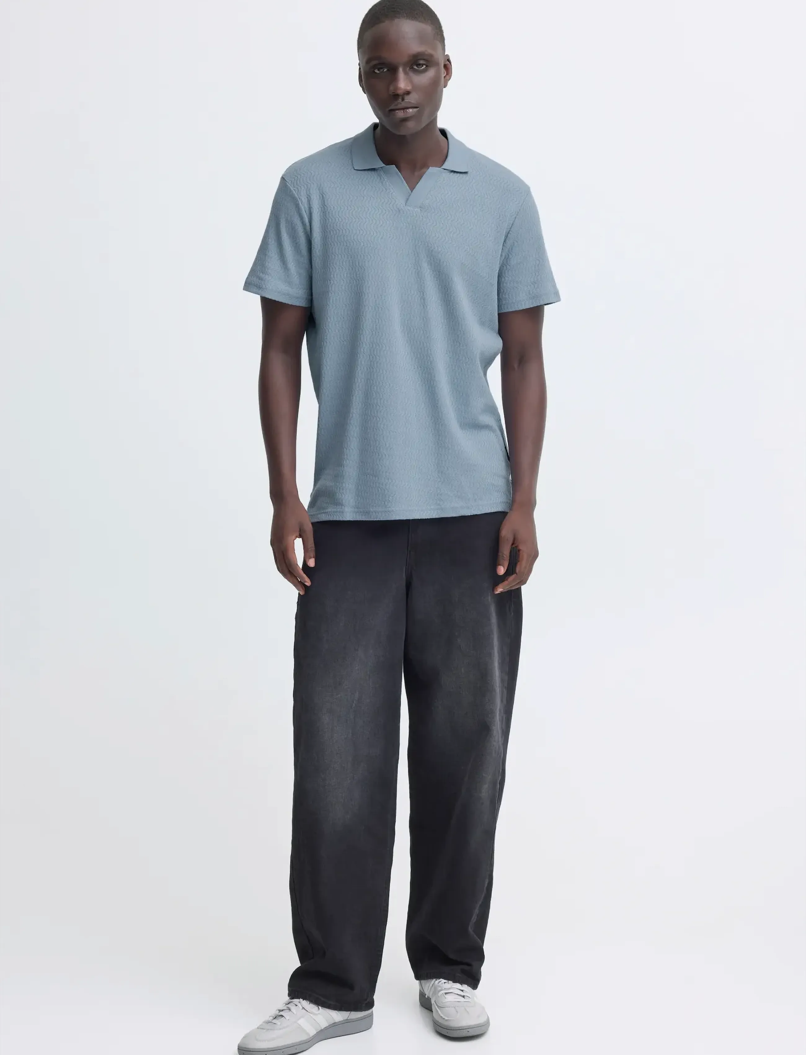 Blend BHESKILD POLO S/S - Kurzärmelige gestrickte Polohemden - FADED DENIM / blue