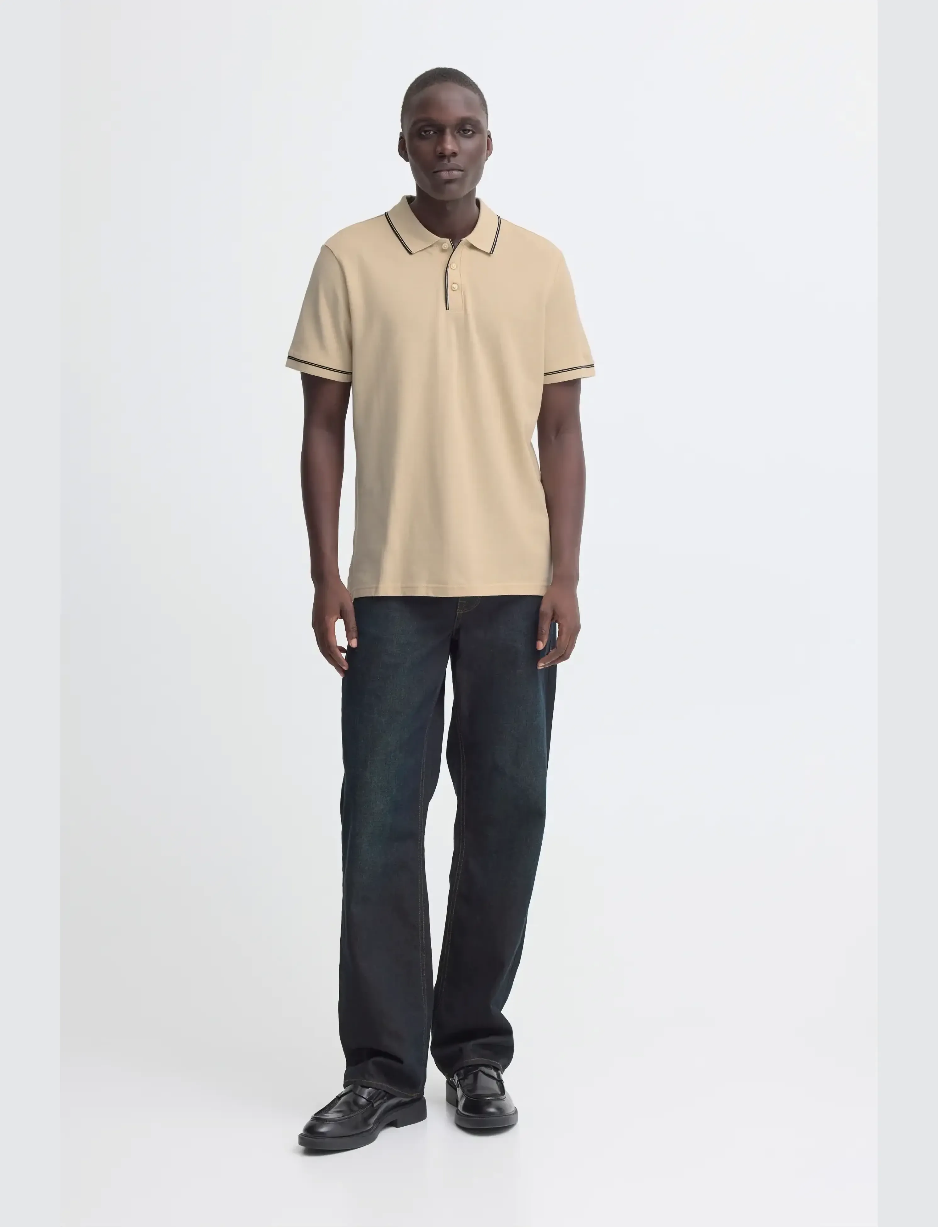 Blend BHELWOOD POLO S/S - Stickade pikéer - OYSTER GRAY / cream