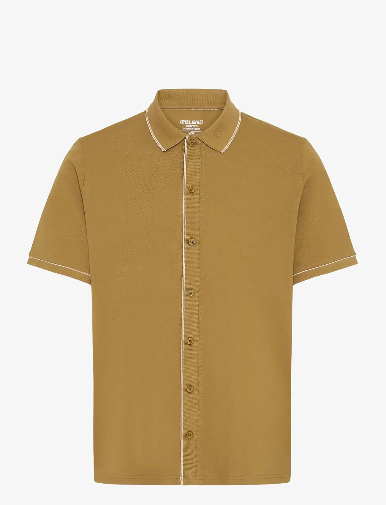 Blend - BHELWOOD SHIRT POLO S/S - knitted polos - butternut - 1