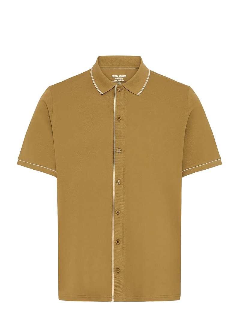Blend - BHELWOOD SHIRT POLO S/S - knitted polos - butternut - 1