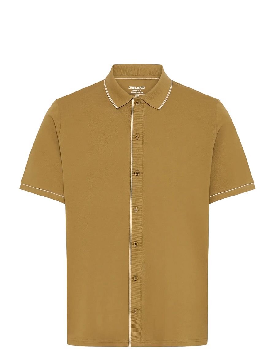 Blend - BHELWOOD SHIRT POLO S/S - adīti polo krekli ar garām piedurknēm - butternut - 1