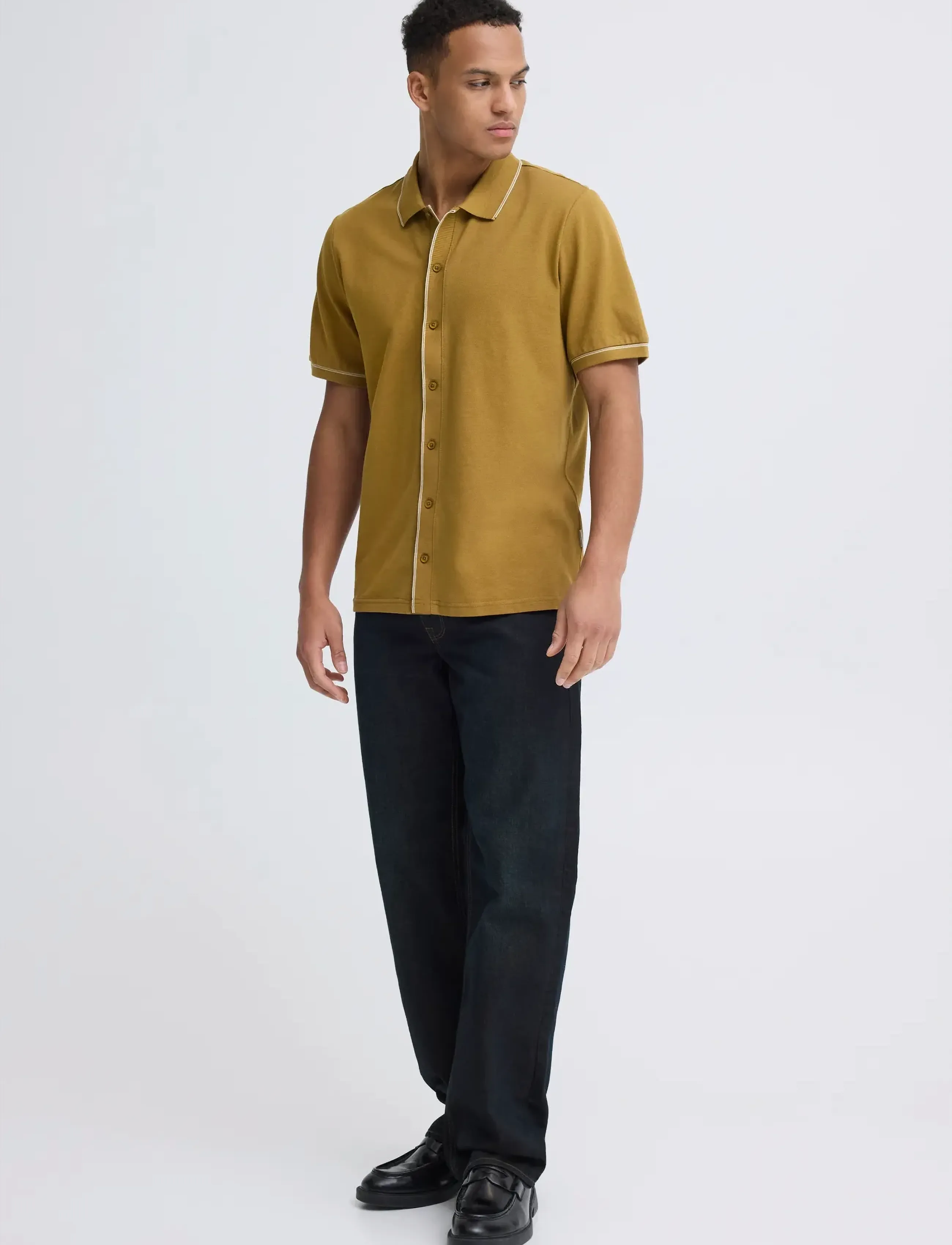 Blend BHELWOOD SHIRT POLO S/S - Strickmode - BUTTERNUT / brown