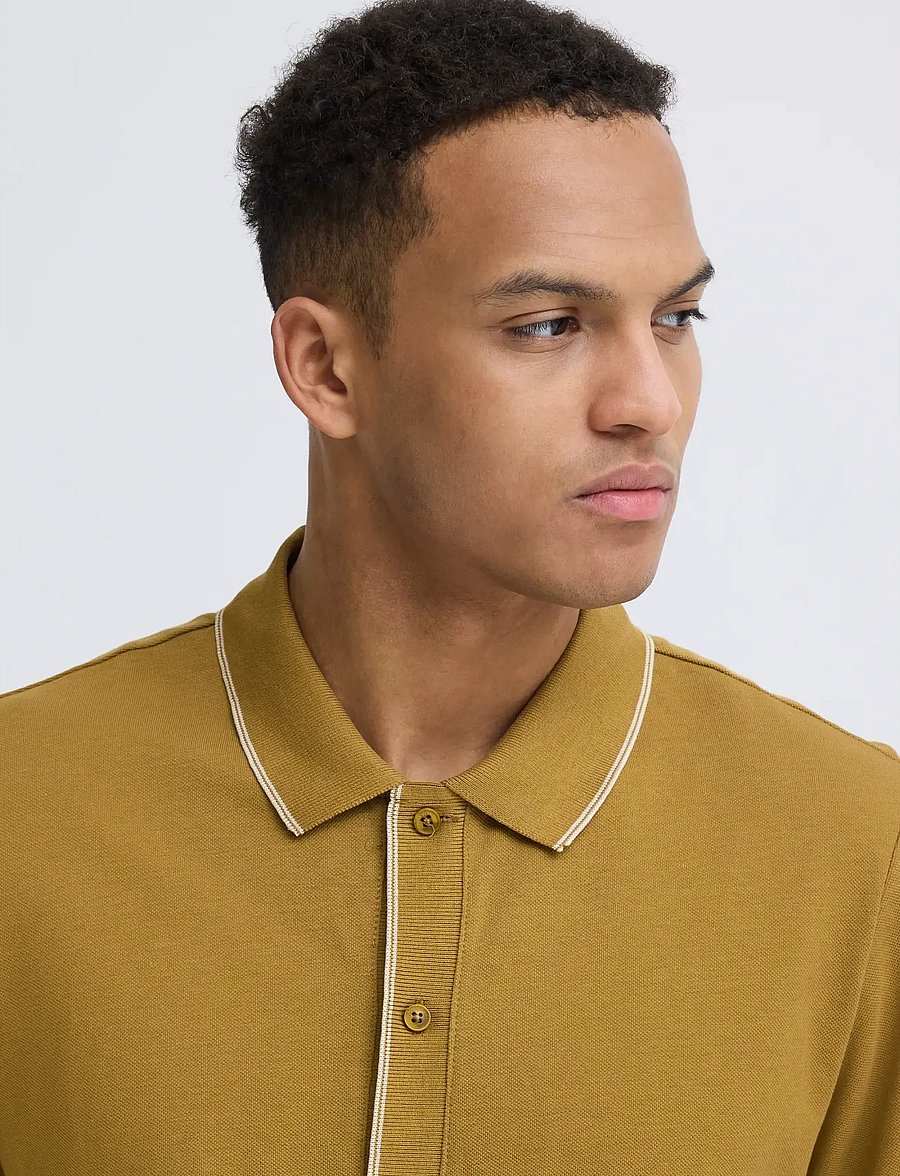 Blend - BHELWOOD SHIRT POLO S/S - adīti polo krekli ar garām piedurknēm - butternut - 4