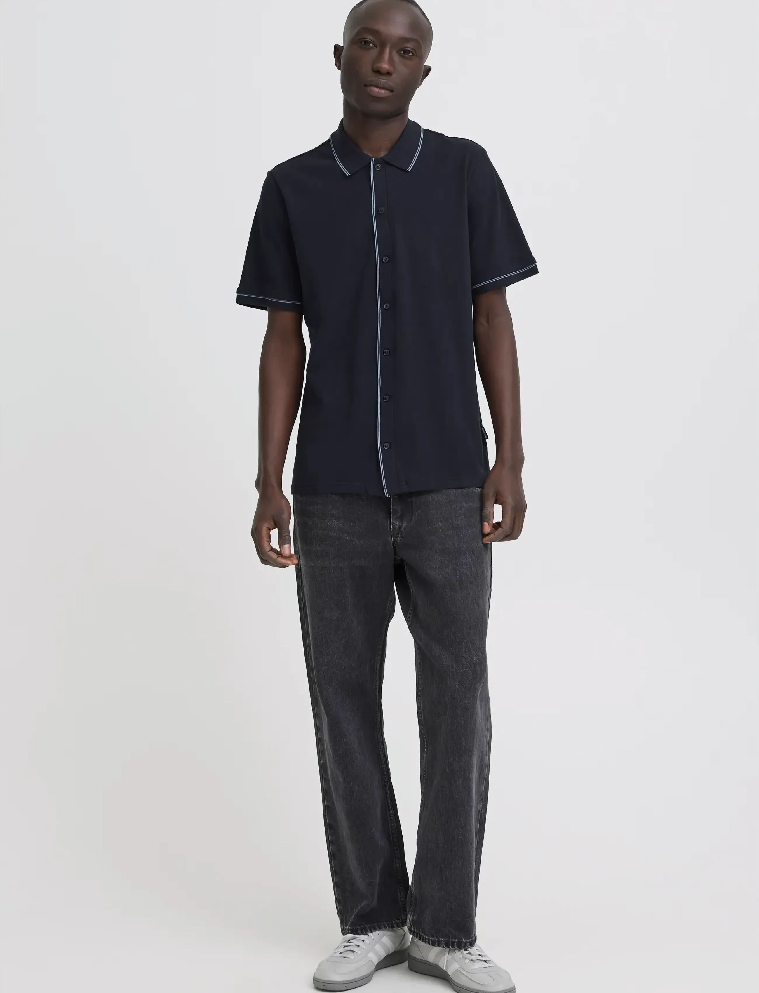 Blend BHELWOOD SHIRT POLO S/S - Kurzärmelige gestrickte Polohemden - SALUTE / navy