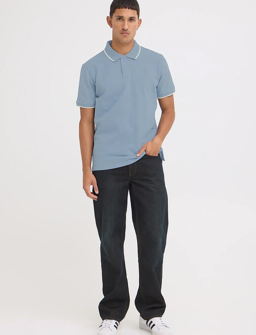 Blend - BHEDIN POLO S/S NOOS - kurzärmelig - faded denim - 0