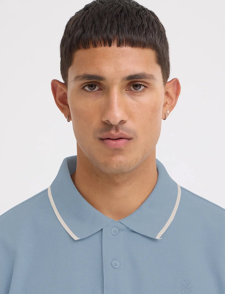 Blend - BHEDIN POLO S/S NOOS - kurzärmelig - faded denim - 4