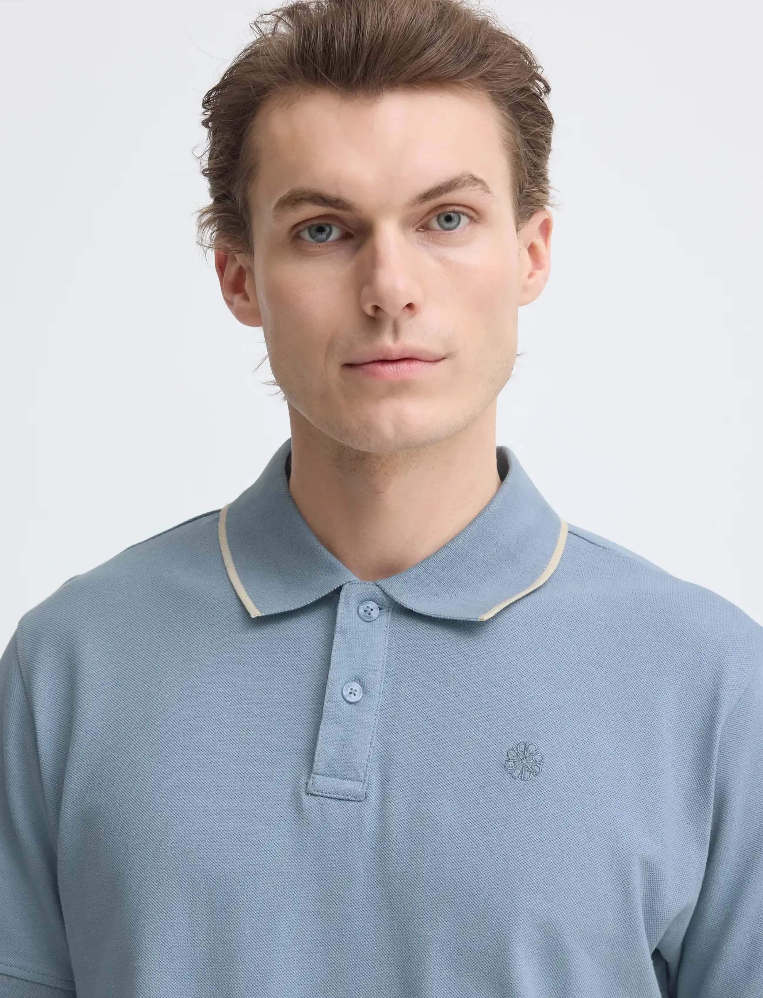 Blend - BHEDIN POLO S/S NOOS - polos à manches courtes - faded denim - 4