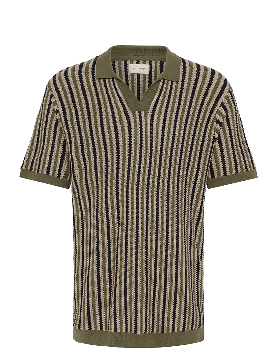 Blend - BHCARLY POLO KNIT - stickade pikéer - winter moss - 1