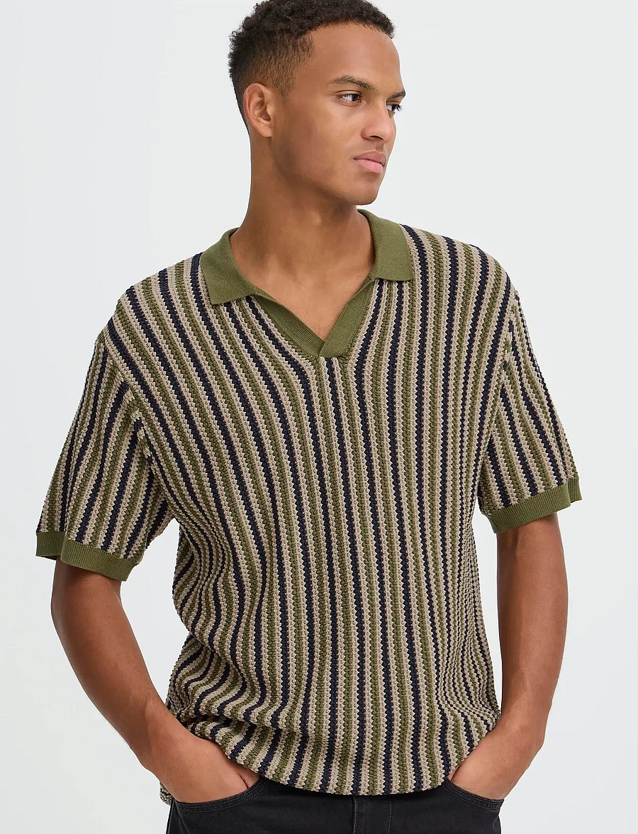 Blend - BHCARLY POLO KNIT - stickade pikéer - winter moss - 4