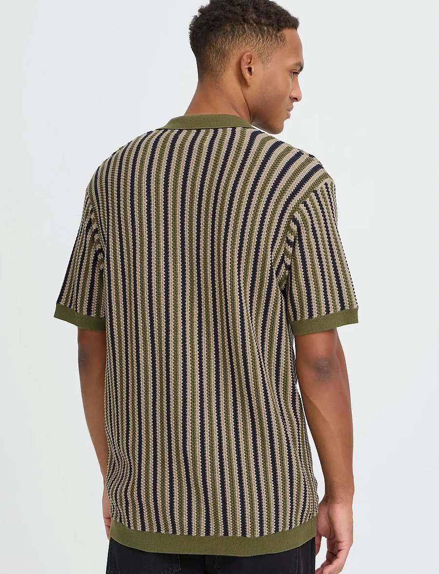 Blend - BHCARLY POLO KNIT - stickade pikéer - winter moss - 5