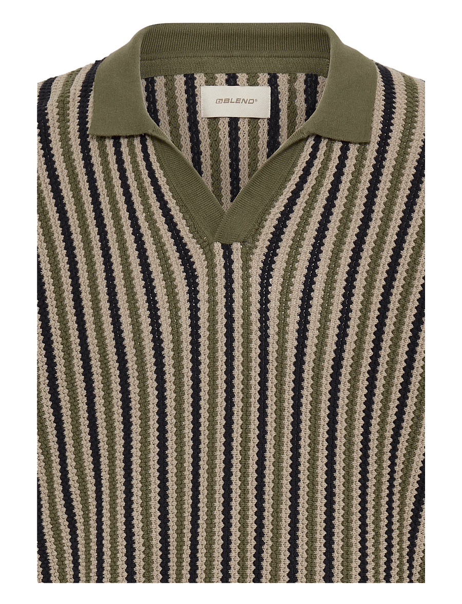 Blend - BHCARLY POLO KNIT - stickade pikéer - winter moss - 3