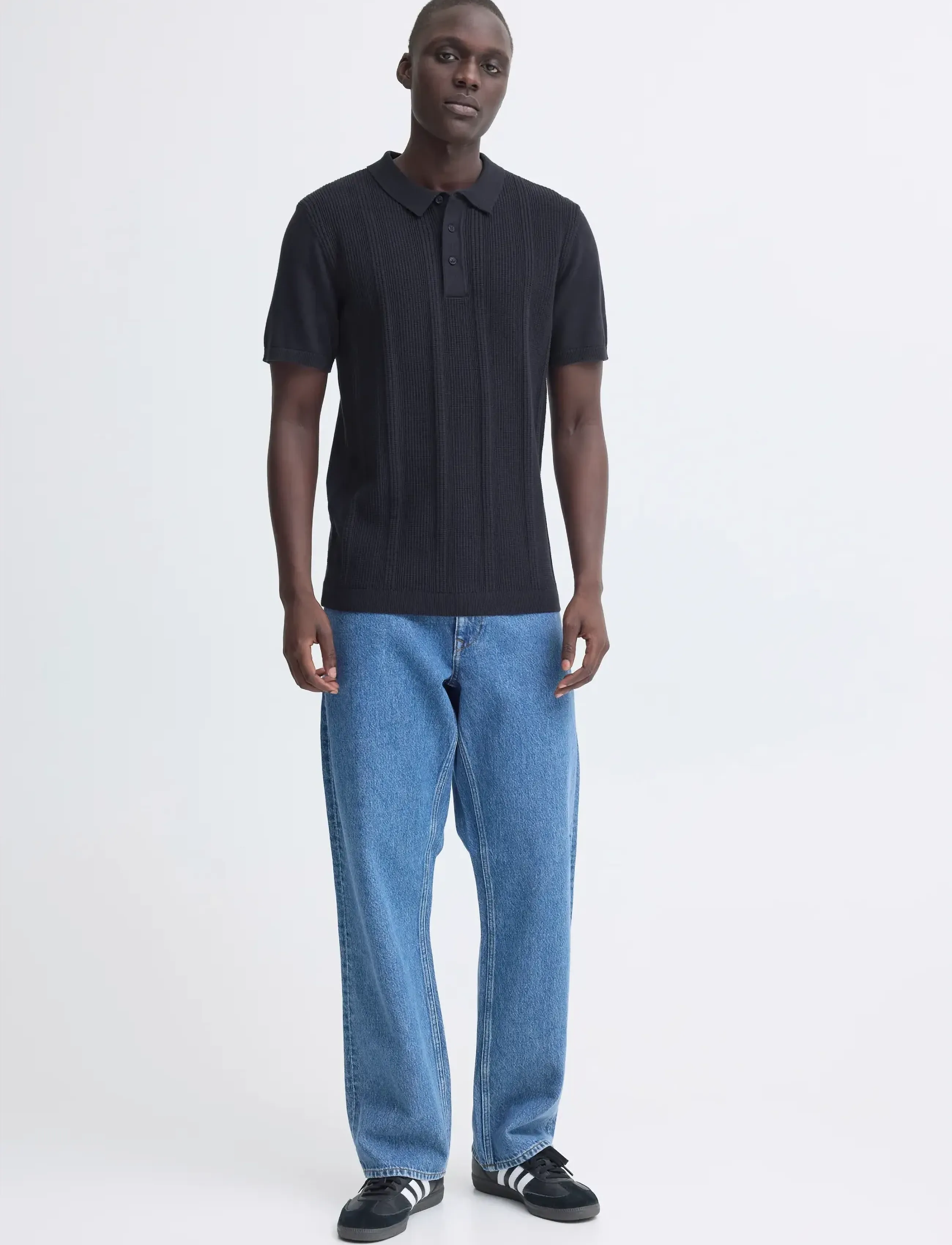 Blend Bhbaron Polo Noos, 3XL, Navy, Strik > Kortærmede Strikkede Poloer, Herre
