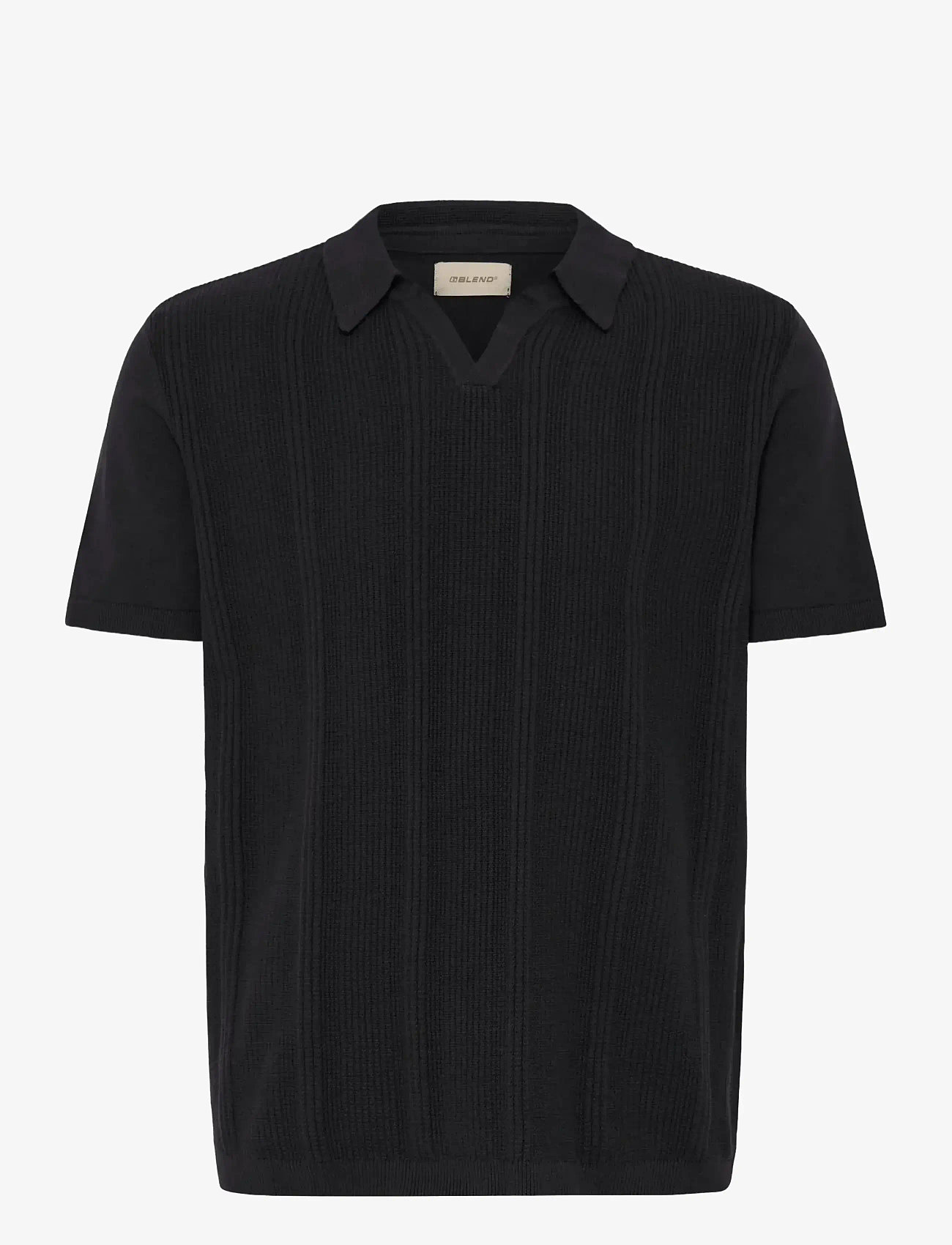 Blend - BHBARON SPLIT POLO NOOS - gestrickte polohemden - black beauty - 1