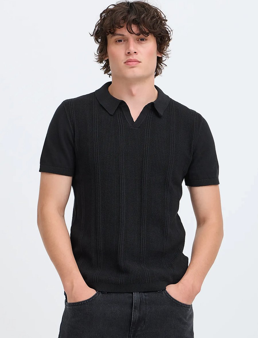 Blend - BHBARON SPLIT POLO NOOS - polostrik - black beauty - 5