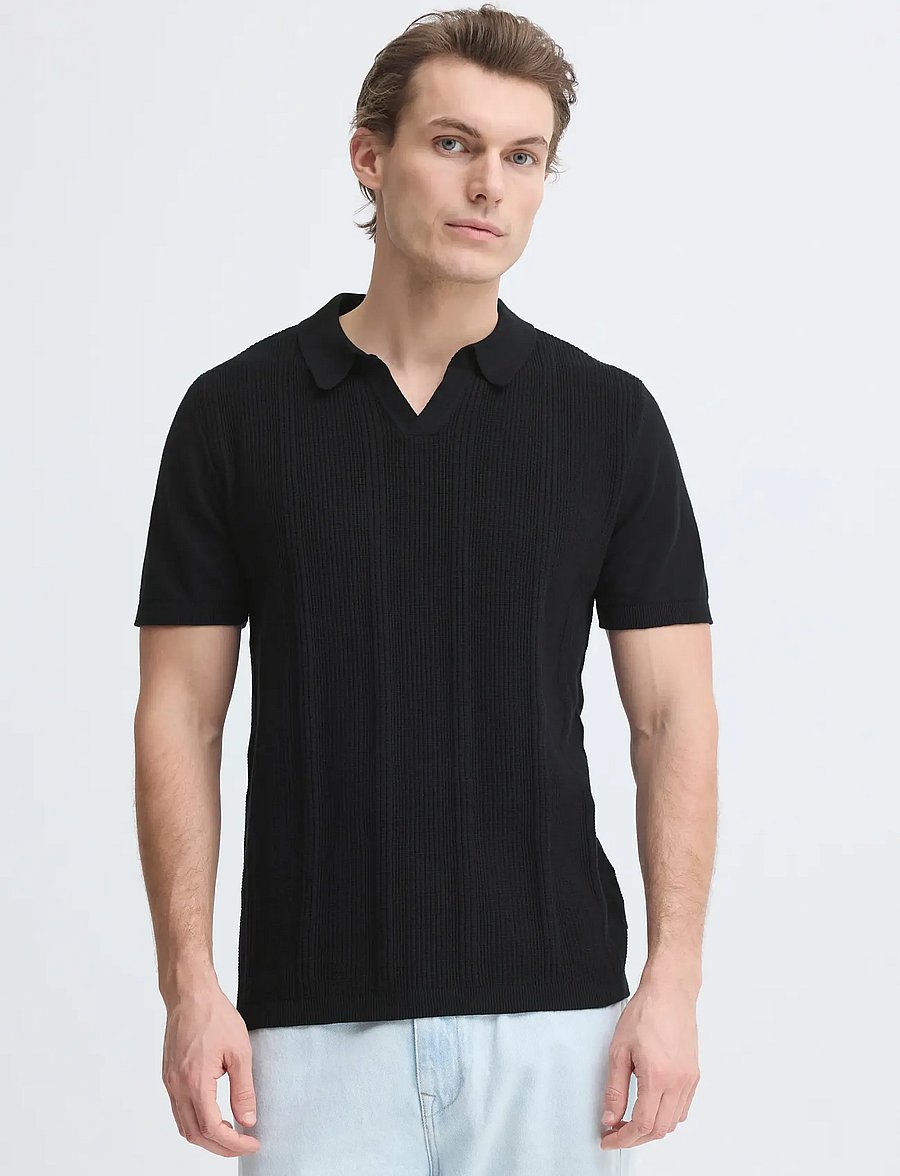 Blend - BHBARON SPLIT POLO NOOS - stickade pikéer - black beauty - 5
