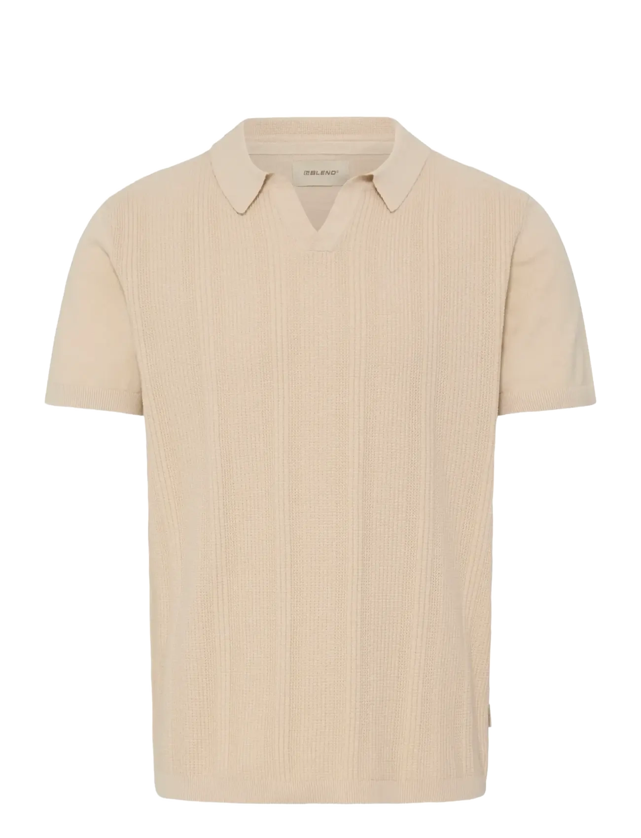 BLEND Bhbaron Split Polo Noos Beige - M - Herren