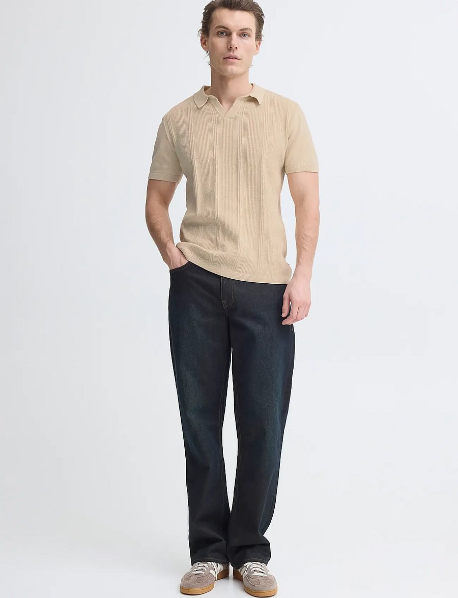 Blend - BHBARON SPLIT POLO NOOS - kootud polosärgid - oyster gray - 0