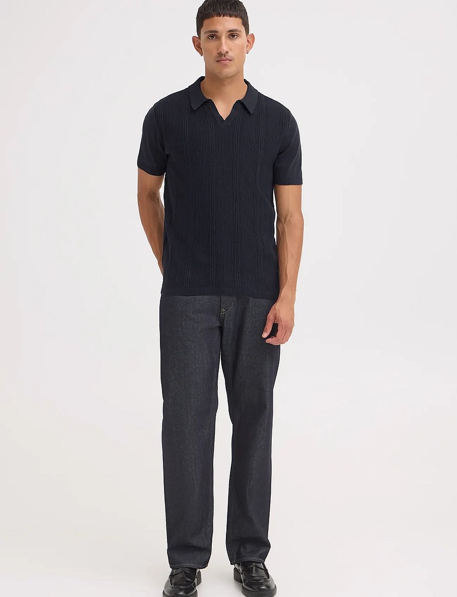 Blend - BHBARON SPLIT POLO NOOS - langärmlige strick-polohemden - salute - 0