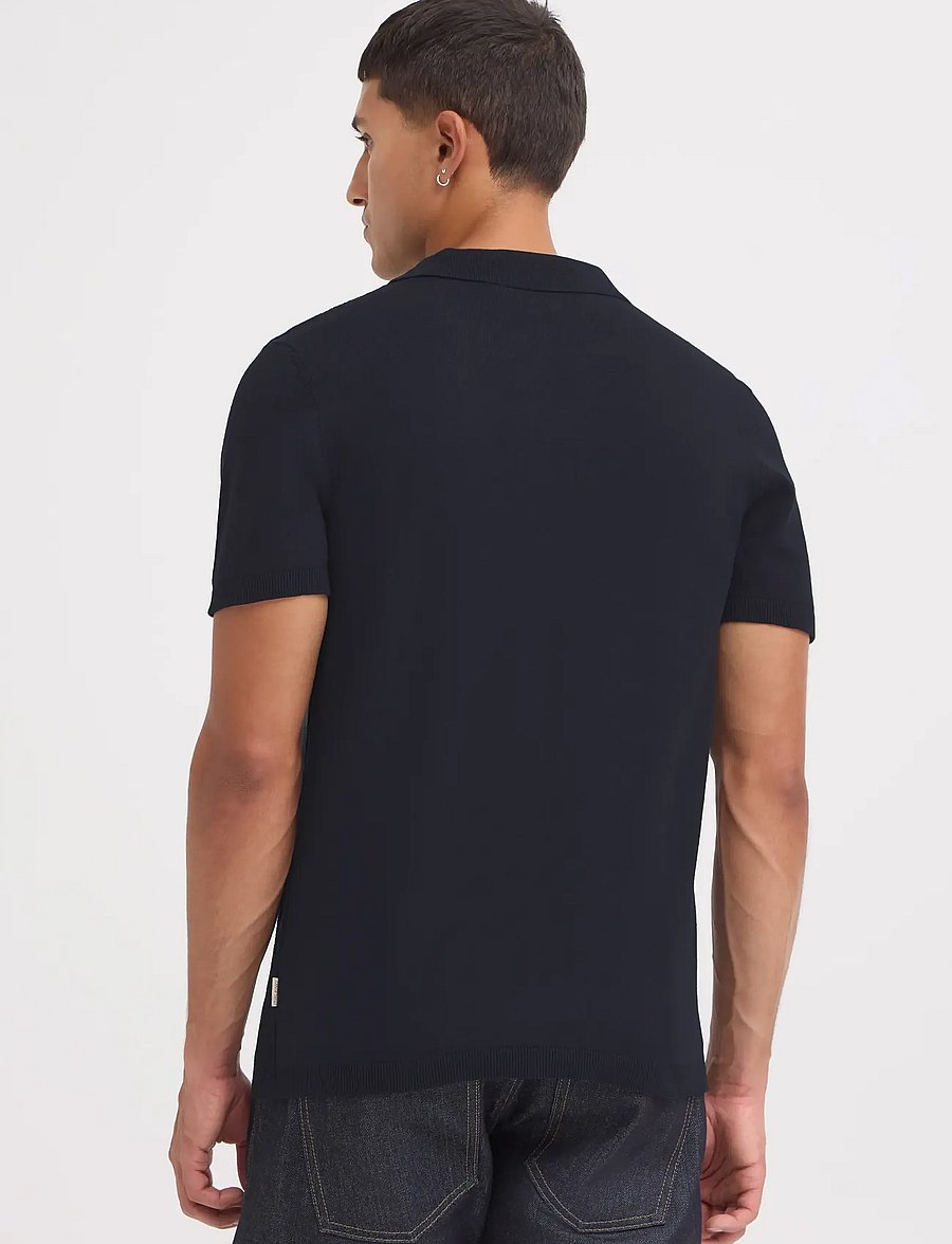 Blend - BHBARON SPLIT POLO NOOS - langärmlige strick-polohemden - salute - 3