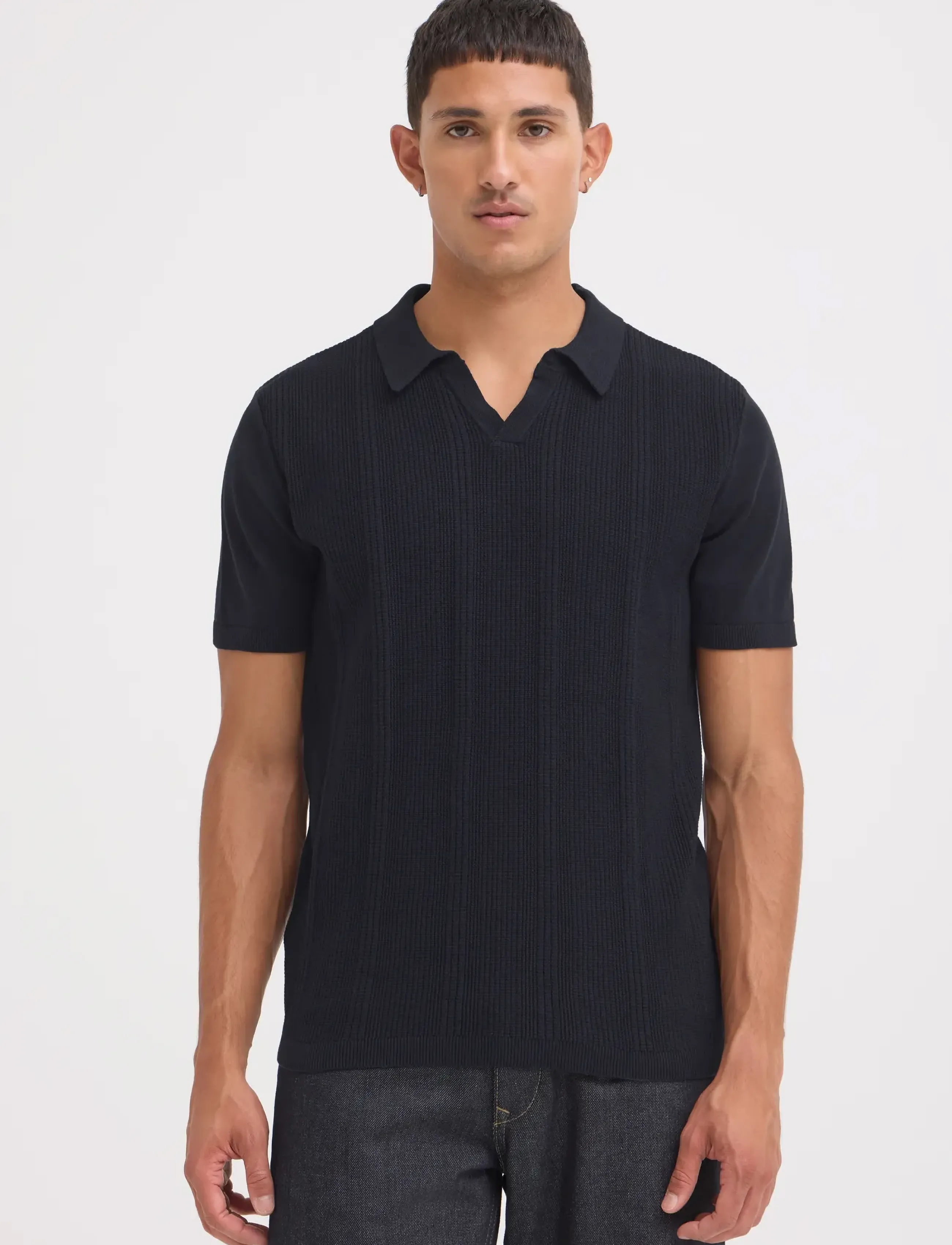 Blend - BHBARON SPLIT POLO NOOS - langärmlige strick-polohemden - salute - 5