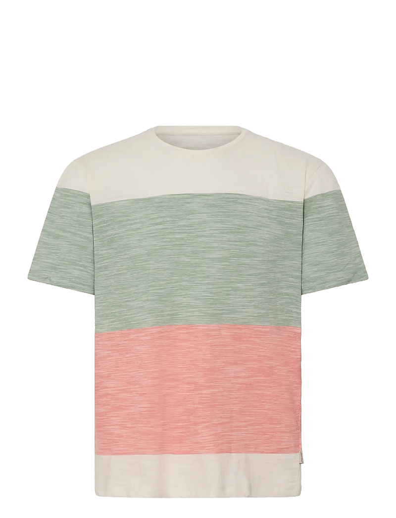 Blend - BHKEITH BLOCK S/S TEE - short-sleeved t-shirts - burnt coral - 1