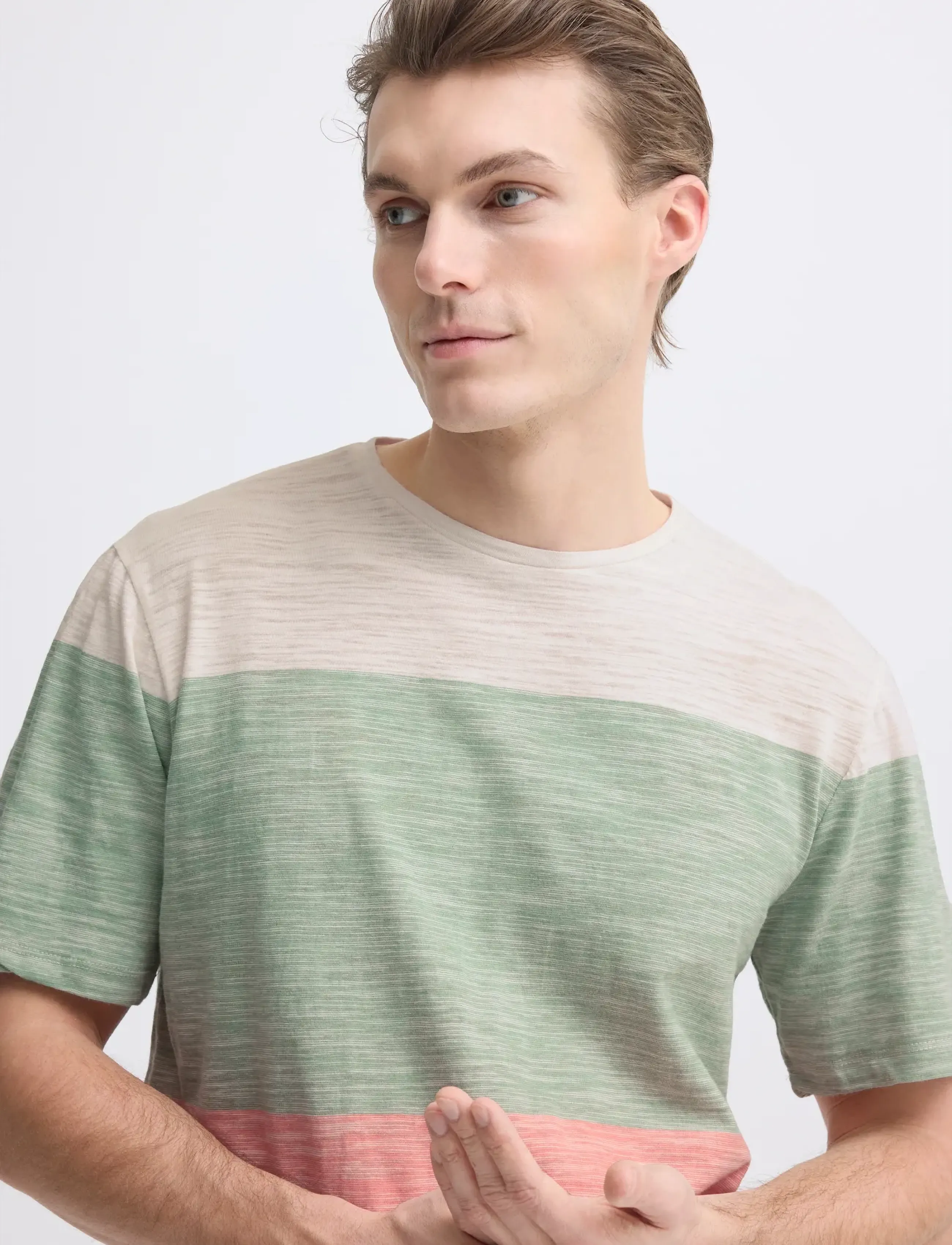 Blend - BHKEITH BLOCK S/S TEE - madalaimad hinnad - burnt coral - 4