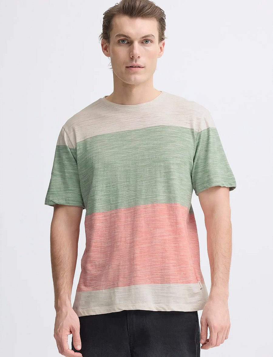 Blend - BHKEITH BLOCK S/S TEE - lühikeste varrukatega t-särgid - burnt coral - 5