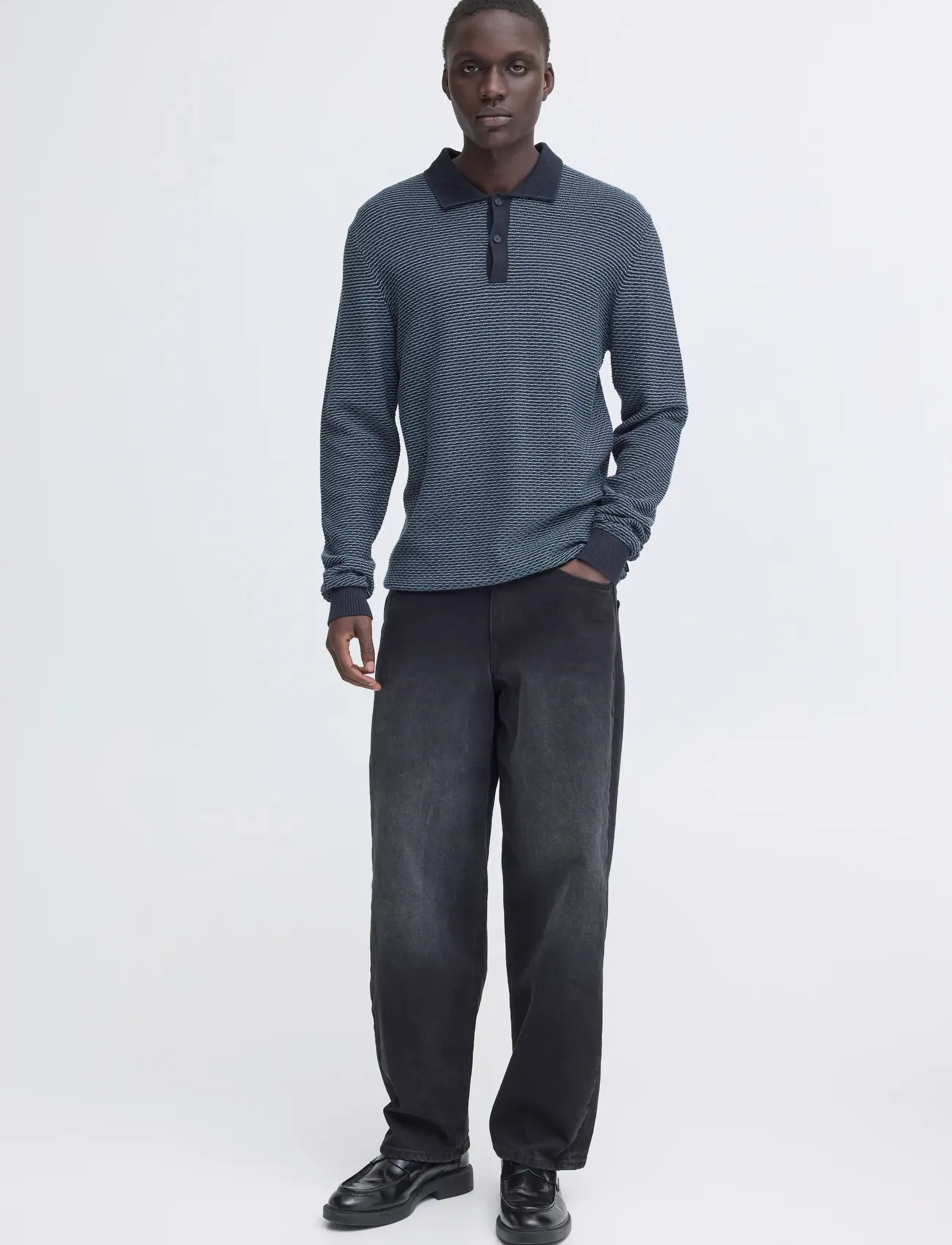 Blend BHBOYD KNIT POLO - Stickat - SALUTE / navy