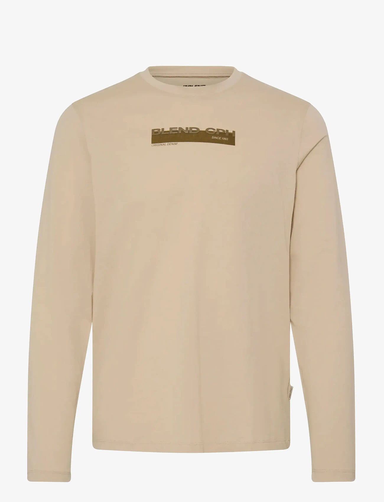 Blend - BHKEMUEL GRAPHIC L/S TEE - long-sleeved t-shirts - oyster gray - 1