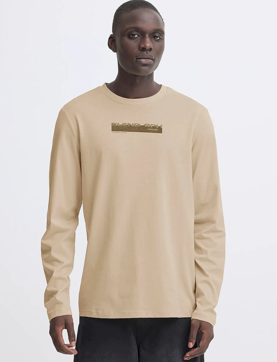 Blend - BHKEMUEL GRAPHIC L/S TEE - langärmelige t-shirts - oyster gray - 5