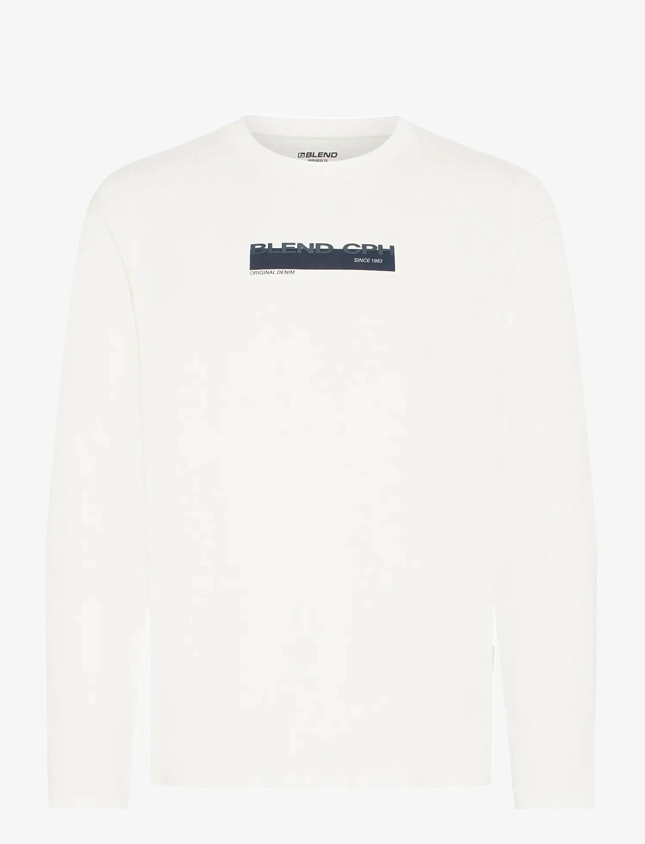 Blend - BHKEMUEL GRAPHIC L/S TEE - long-sleeved t-shirts - snow white - 1
