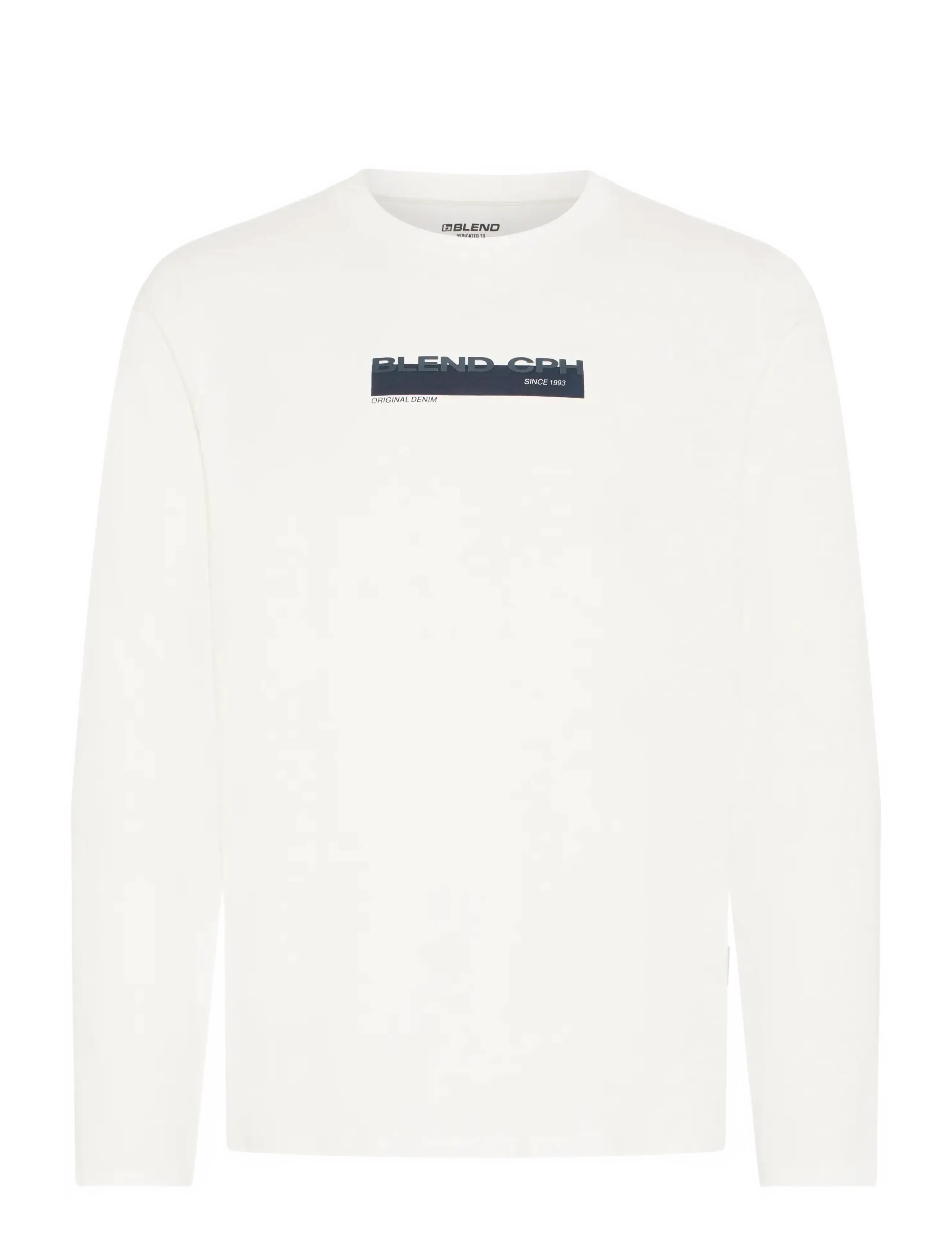 Blend BHKEMUEL GRAPHIC L/S TEE - T-särgid - SNOW WHITE / white