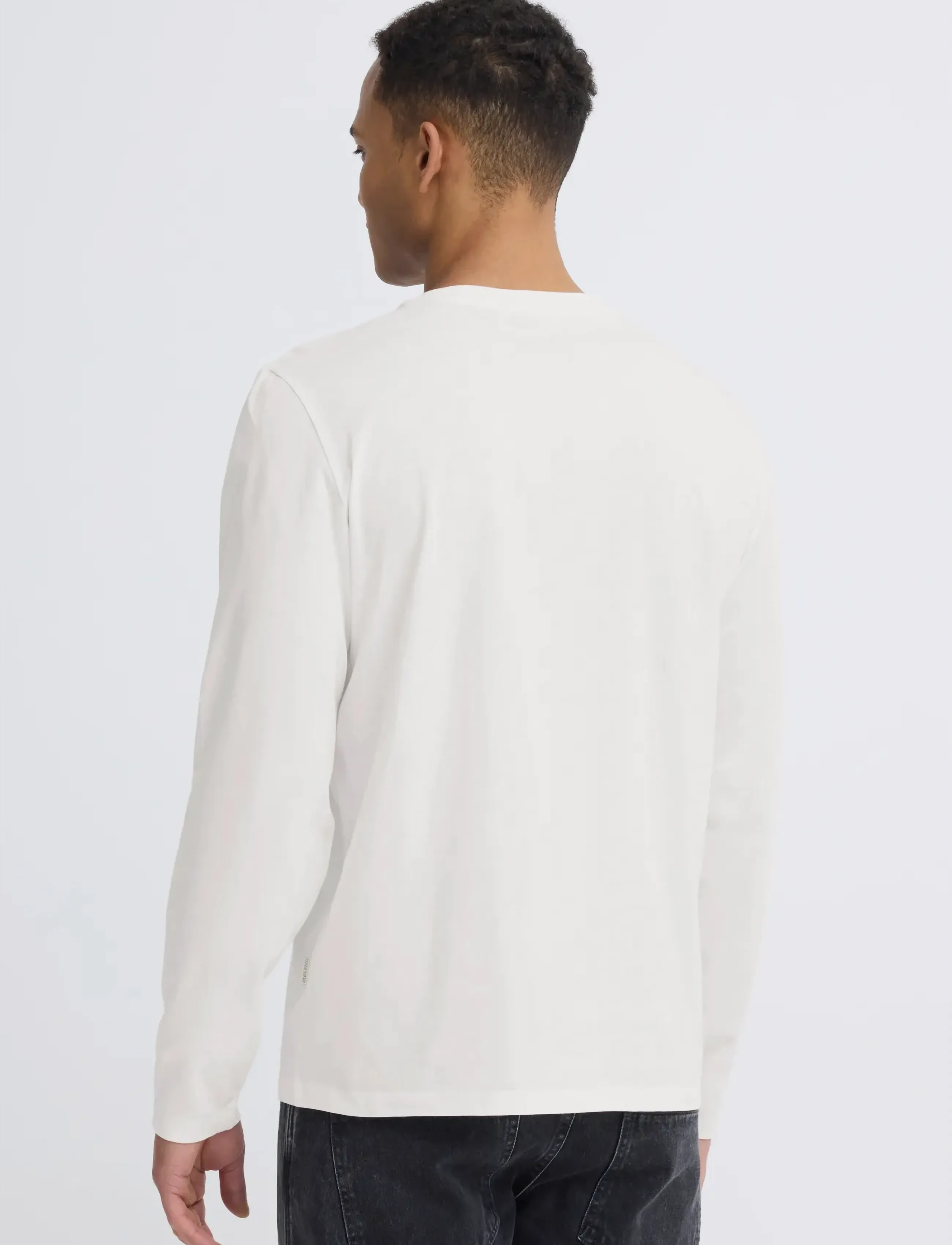 Blend - BHKEMUEL GRAPHIC L/S TEE - long-sleeved t-shirts - snow white - 3