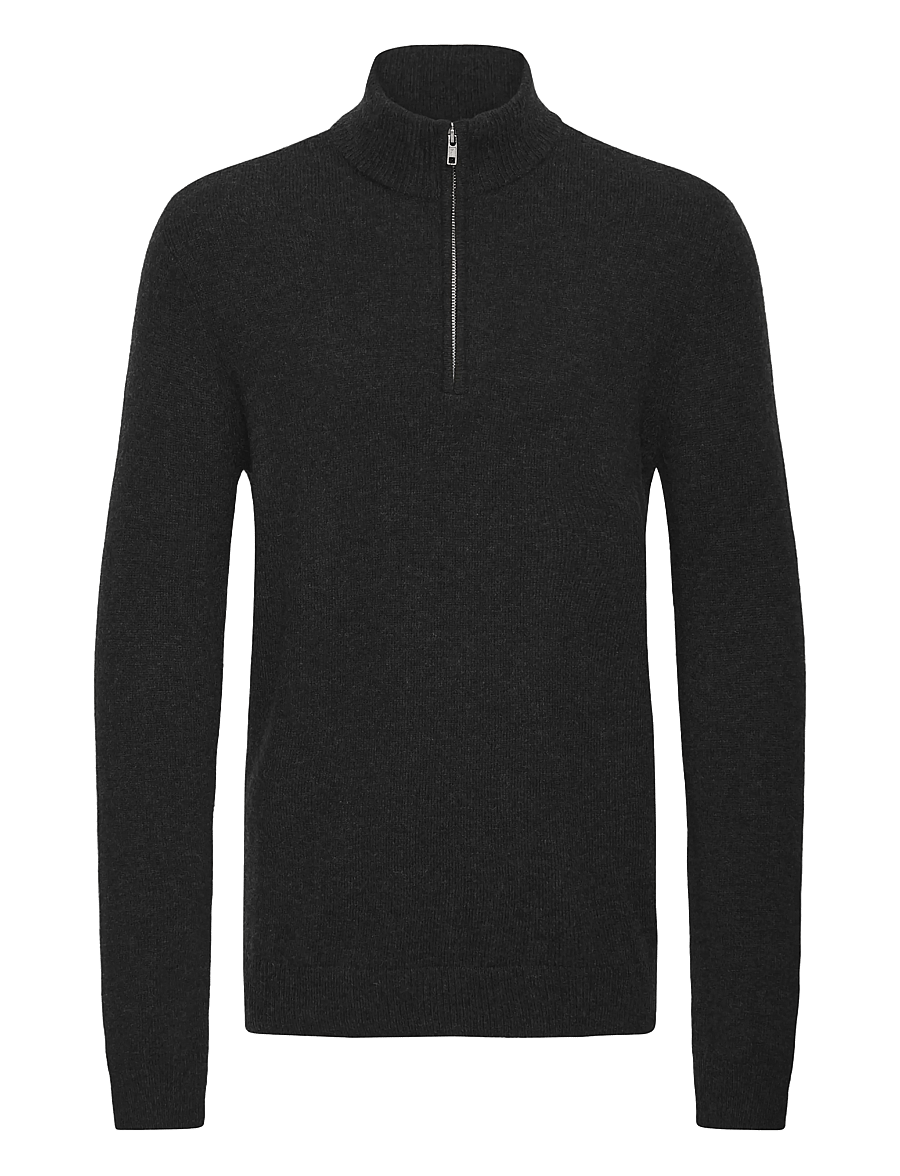 Blend - BHBRANKO HALFZIPP KNIT NOOS - half zip-tröjor - black beauty - 1