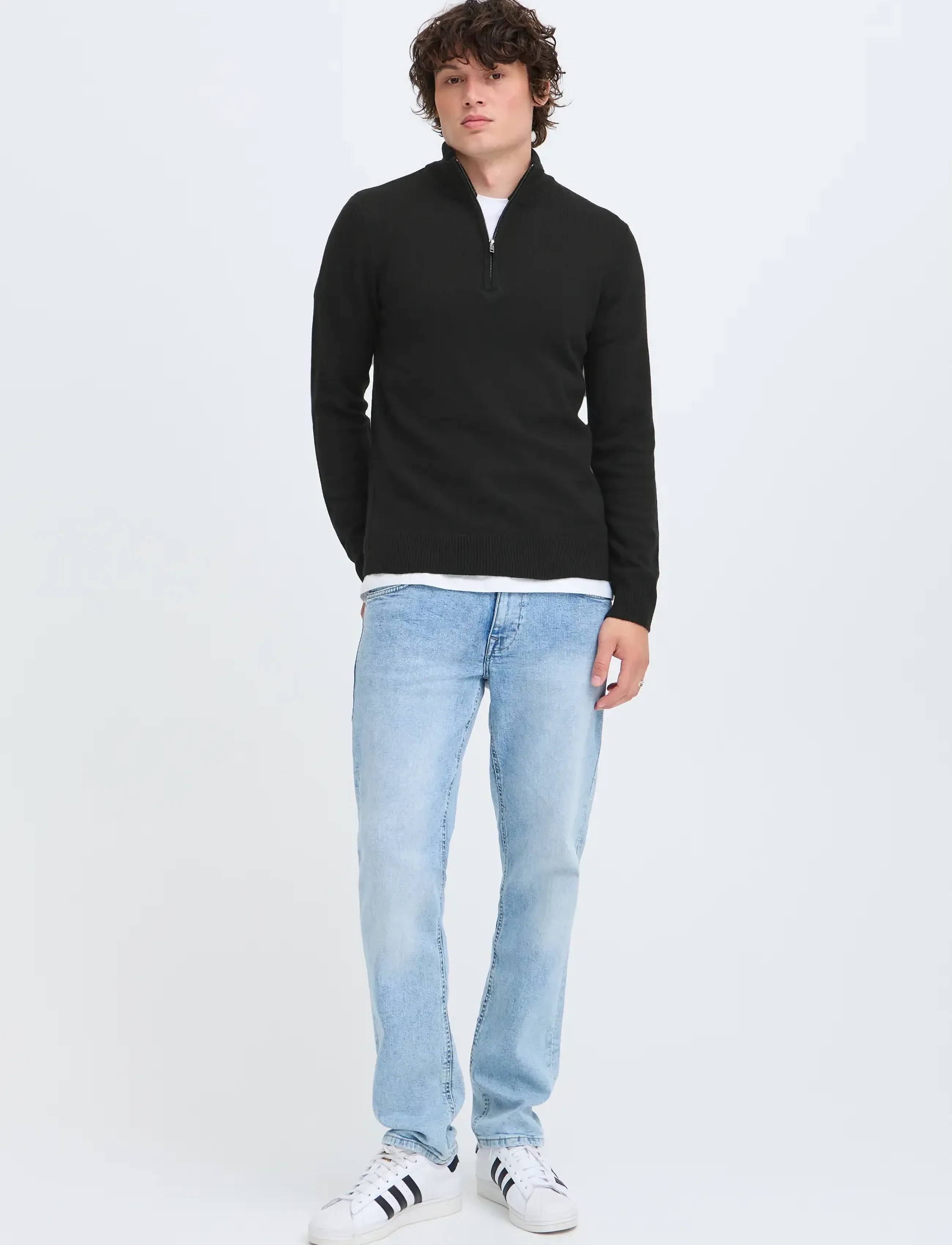 Blend - BHBRANKO HALFZIPP KNIT NOOS - half zip-tröjor - black beauty - 0
