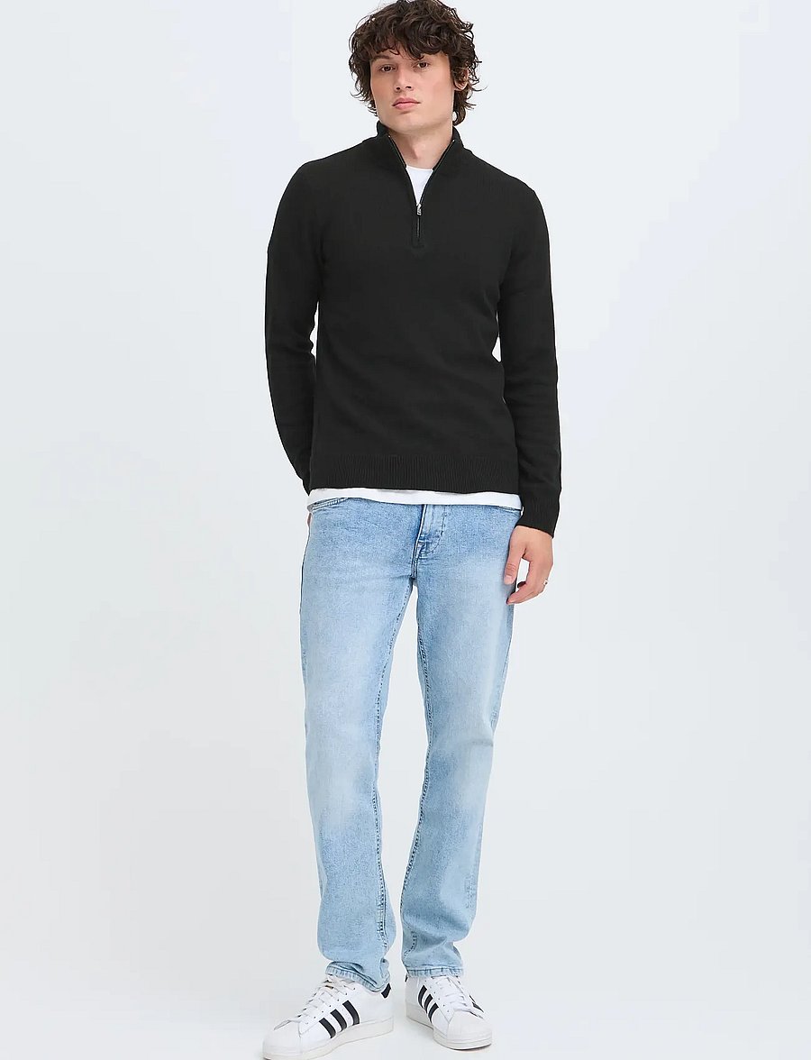 Blend - BHBRANKO HALFZIPP KNIT NOOS - half zip-tröjor - black beauty - 0