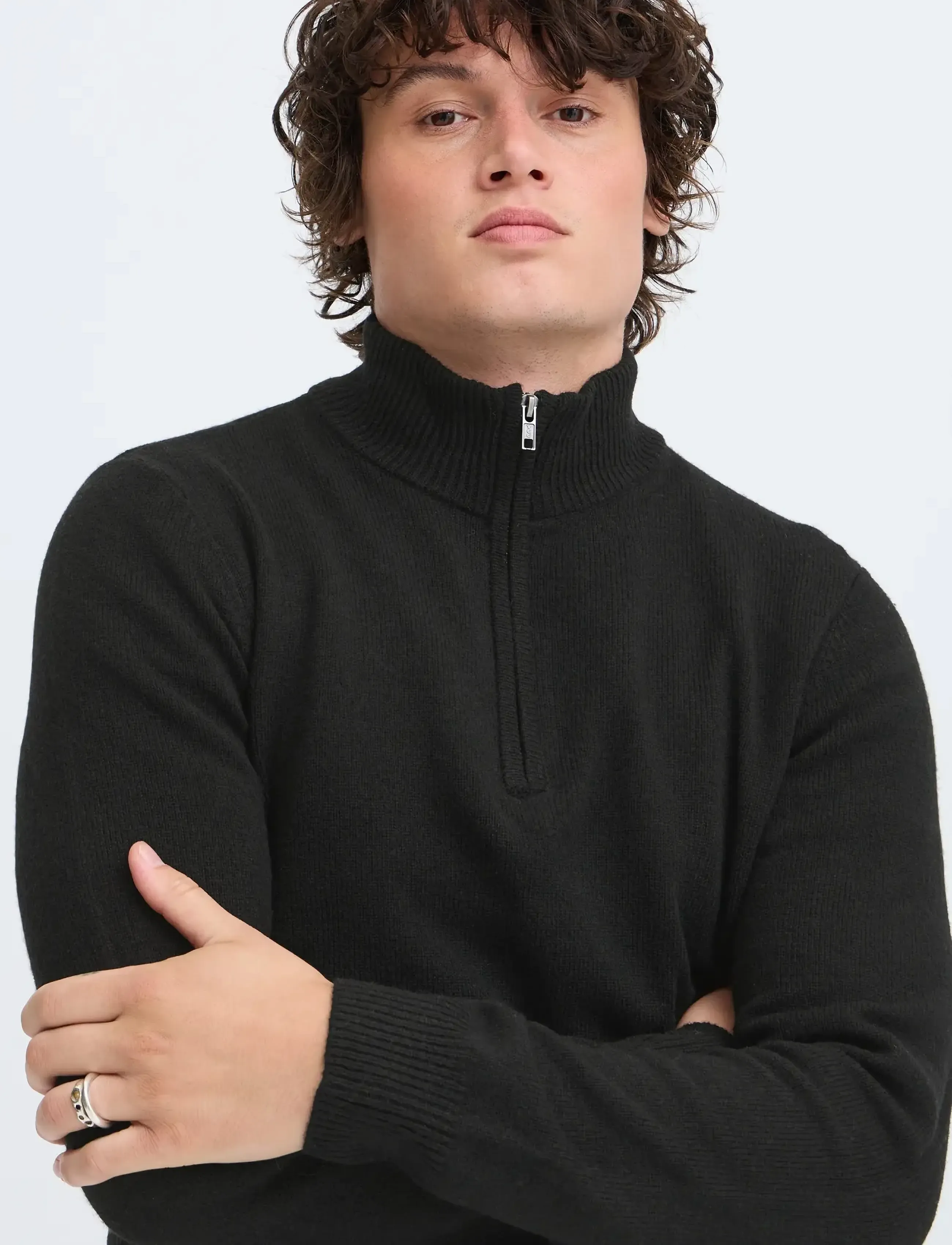 Blend - BHBRANKO HALFZIPP KNIT NOOS - half zip-tröjor - black beauty - 4