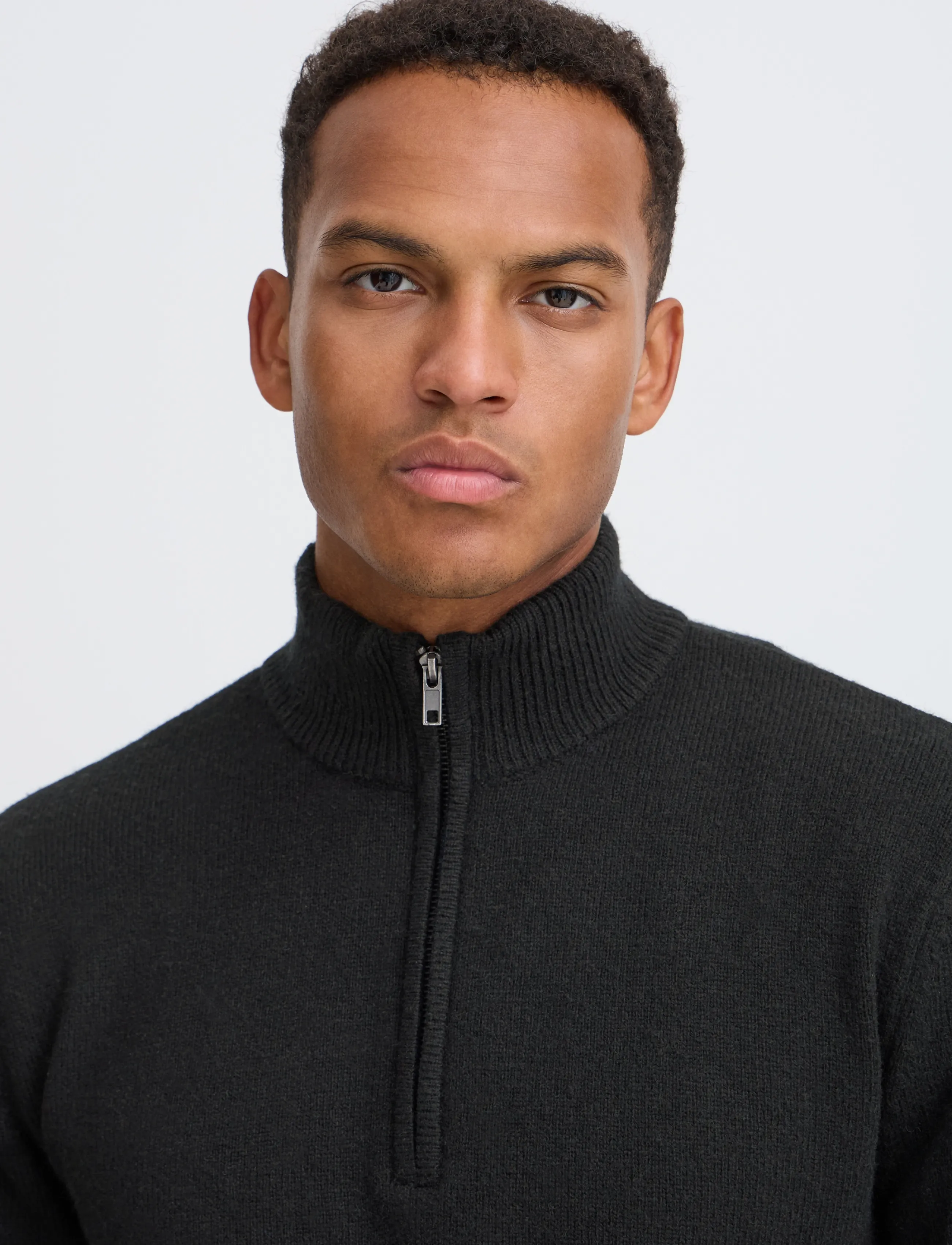 Blend - BHBRANKO HALFZIPP KNIT NOOS - black beauty - 4