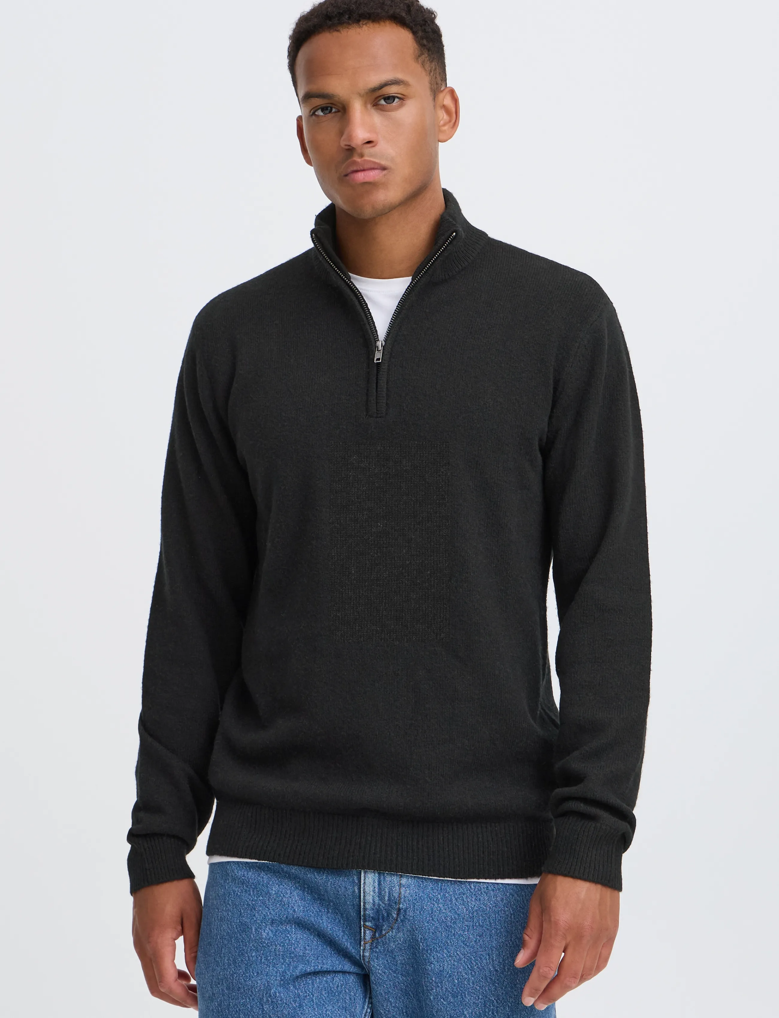 Blend - BHBRANKO HALFZIPP KNIT NOOS - black beauty - 5