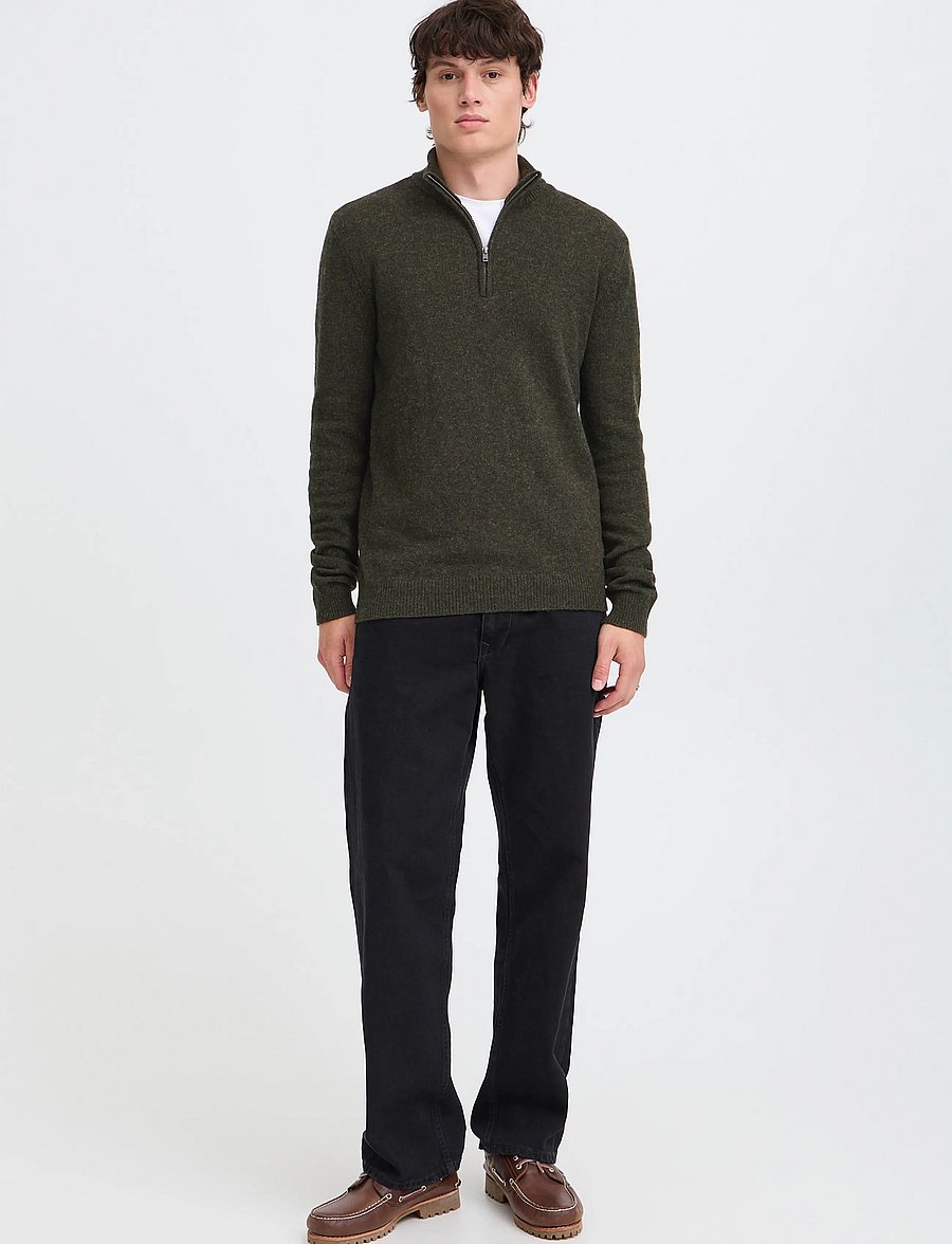 Blend - BHBRANKO HALFZIPP KNIT NOOS - half zip-tröjor - deep depths melange - 0