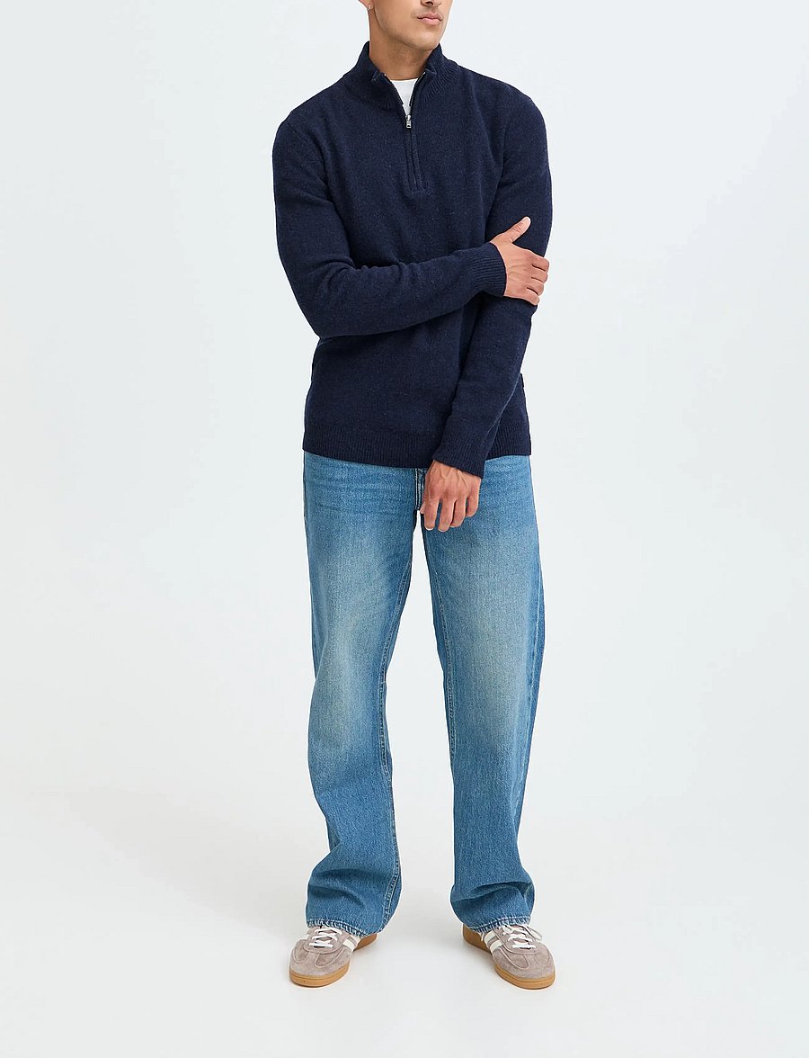 Blend - BHBRANKO HALFZIPP KNIT NOOS - half zip-tröjor - salute melange - 0