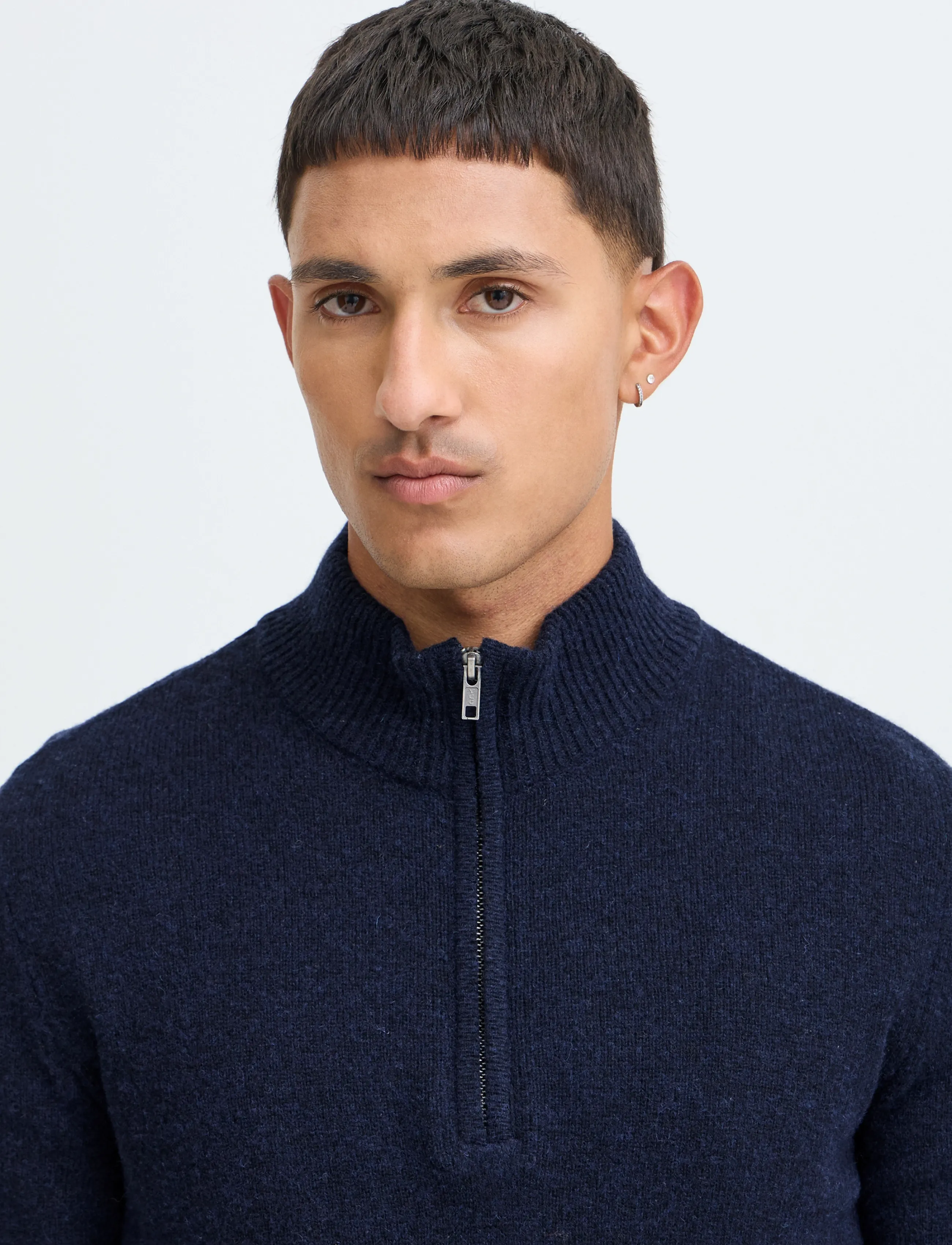 Blend - BHBRANKO HALFZIPP KNIT NOOS - half zip-tröjor - salute melange - 4