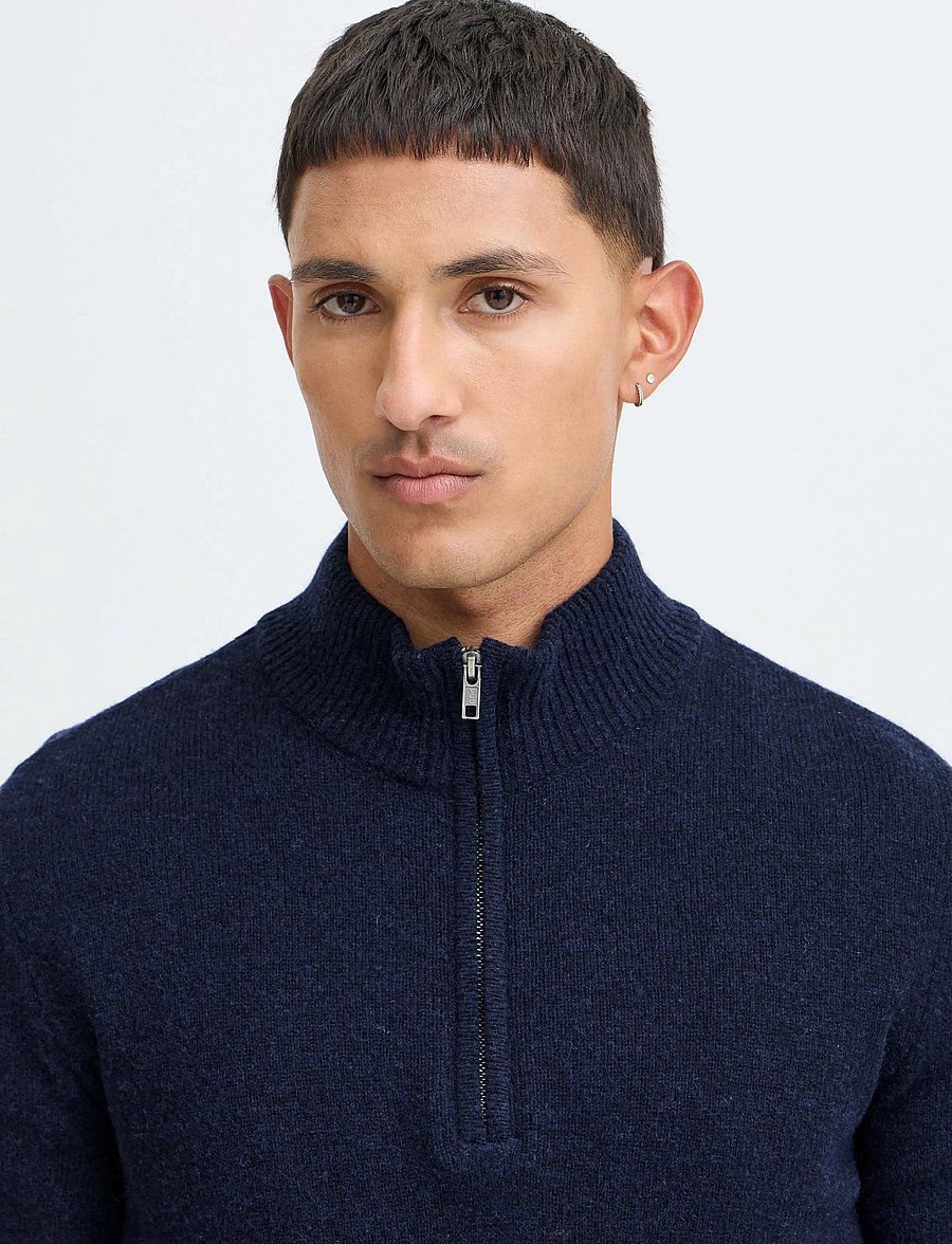 Blend - BHBRANKO HALFZIPP KNIT NOOS - half zip-tröjor - salute melange - 4