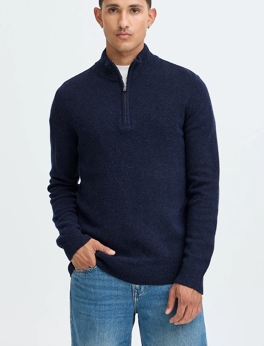 Blend - BHBRANKO HALFZIPP KNIT NOOS - half zip-tröjor - salute melange - 5